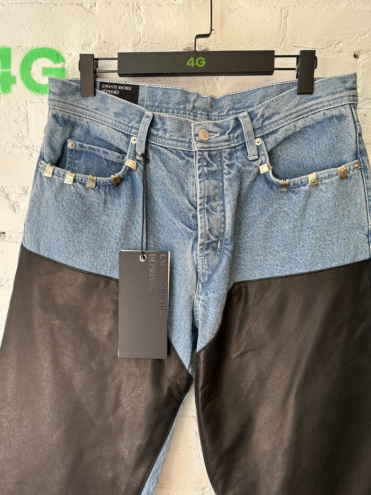 Enfants Riches Deprimes ERD DENIM / LEATHER BAGGY CARPENTER JEANS 4Gseller Size US 32 / EU 48 - 3 Thumbnail