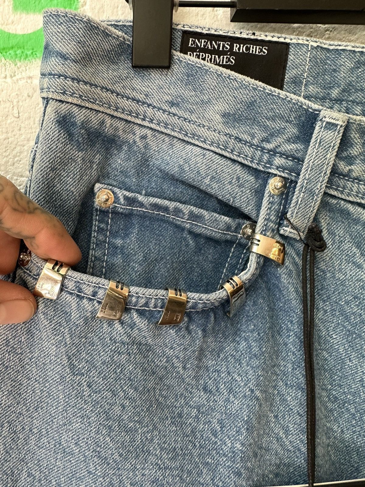 Enfants Riches Deprimes ERD DENIM / LEATHER BAGGY CARPENTER JEANS 4Gseller Size US 32 / EU 48 - 4 Thumbnail