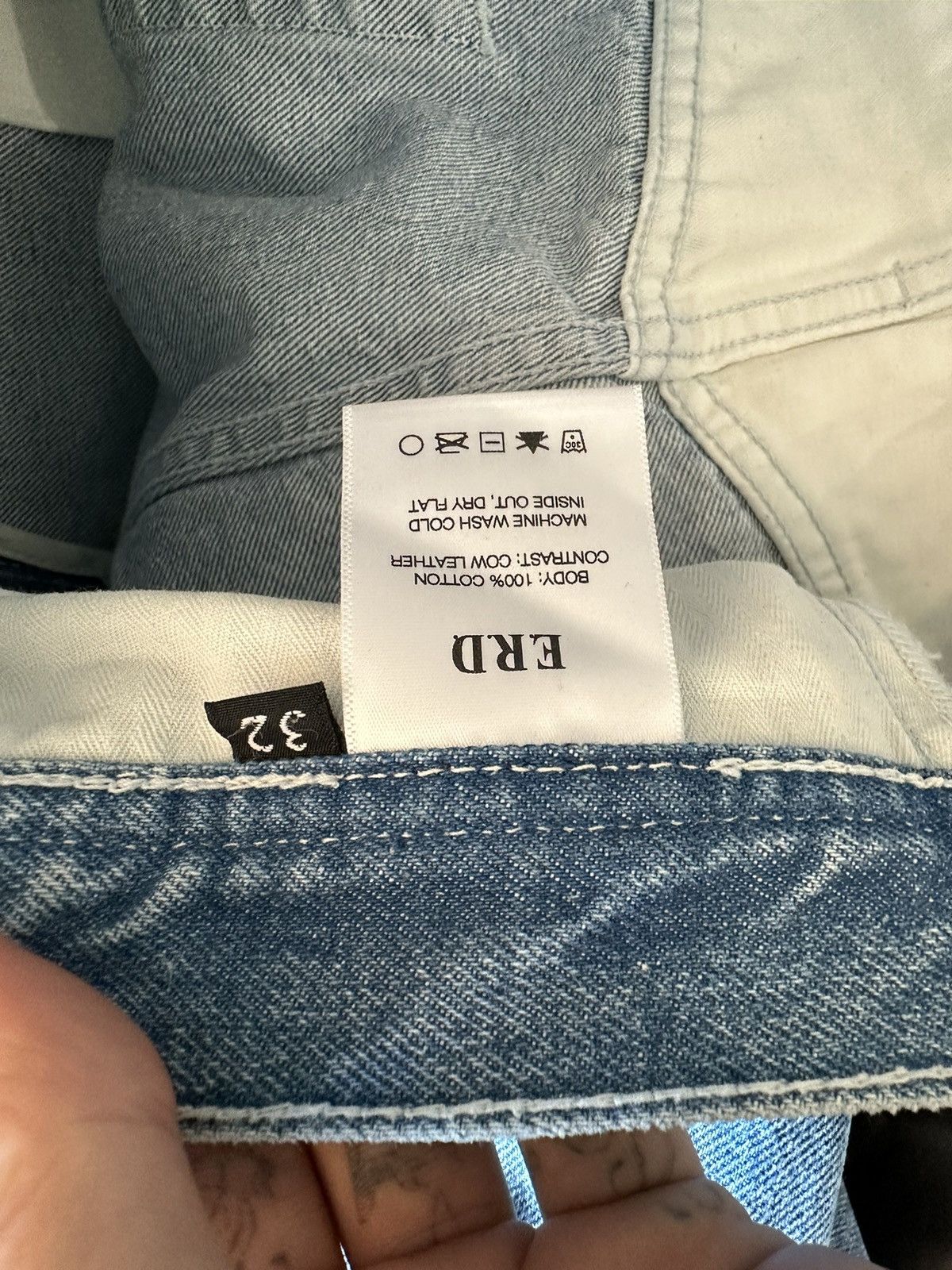 Enfants Riches Deprimes ERD DENIM / LEATHER BAGGY CARPENTER JEANS 4Gseller Size US 32 / EU 48 - 13 Thumbnail