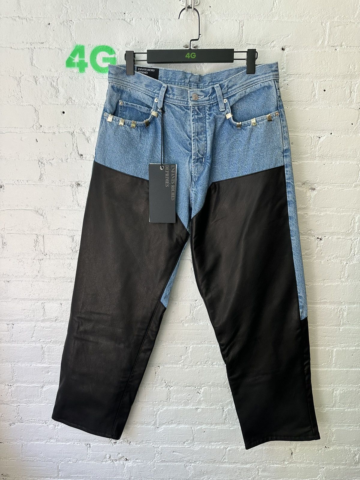 Enfants Riches Deprimes ERD DENIM / LEATHER BAGGY CARPENTER JEANS 4Gseller Size US 32 / EU 48 - 1 Thumbnail