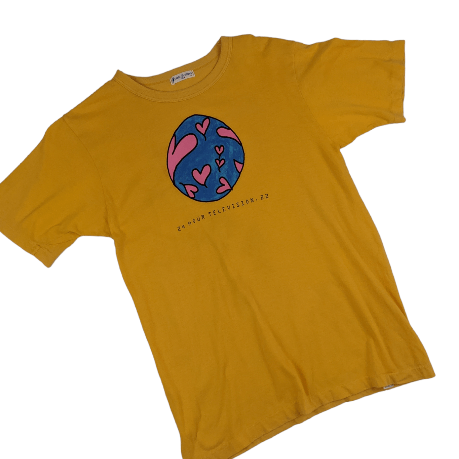 Japanese Brand Vintage 90's Japan 24 HOUR TELEVISION 22 Tee Single Stitches Size US S / EU 44-46 / 1 - 3 Thumbnail