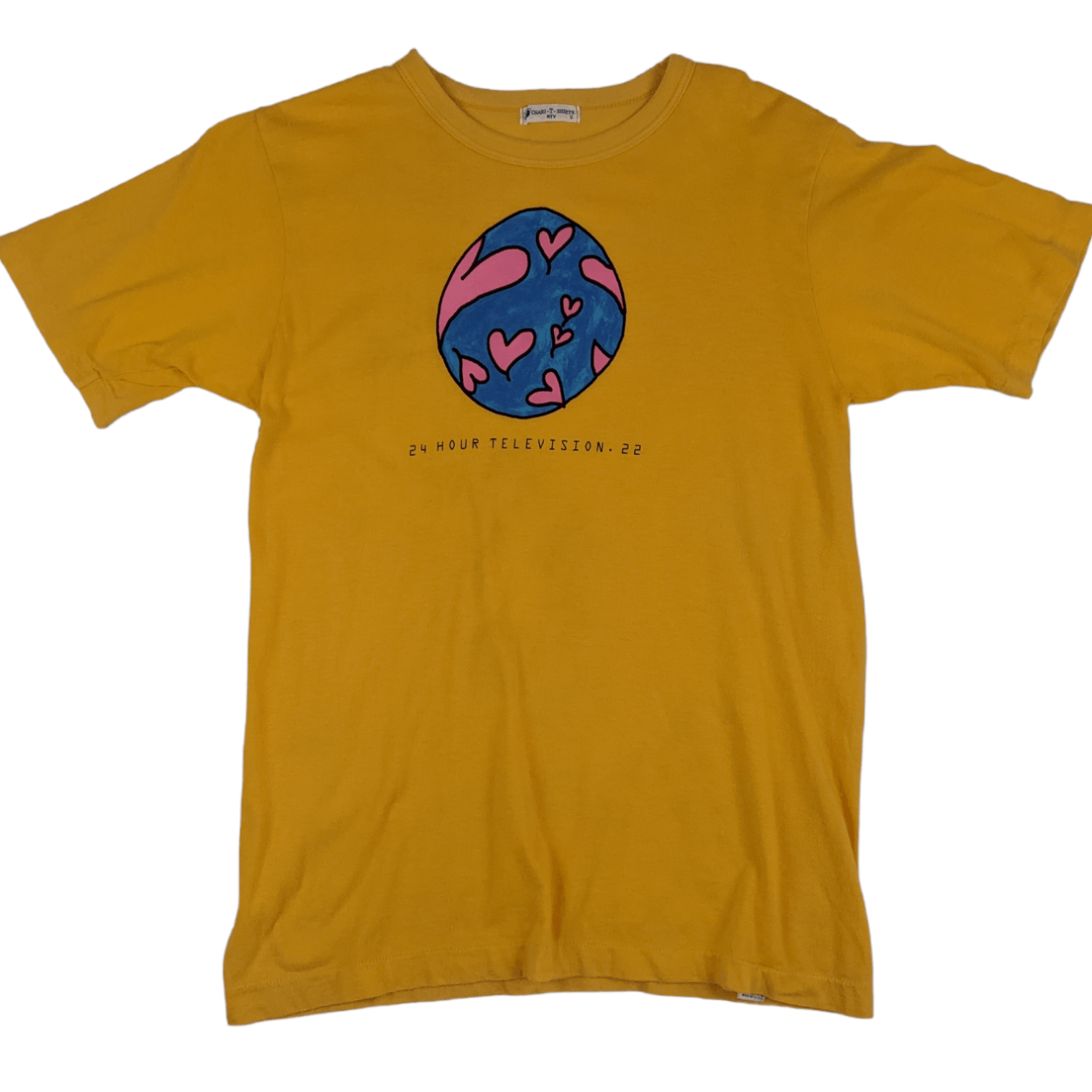 Japanese Brand Vintage 90's Japan 24 HOUR TELEVISION 22 Tee Single Stitches Size US S / EU 44-46 / 1 - 2 Thumbnail