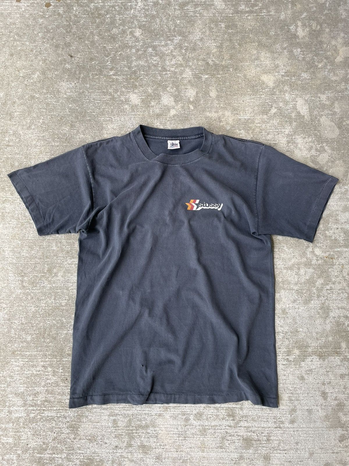 Stussy Vintage 90s Stussy Single Stitch Faded Tee Shirt Size US L / EU 52-54 / 3 - 1 Thumbnail