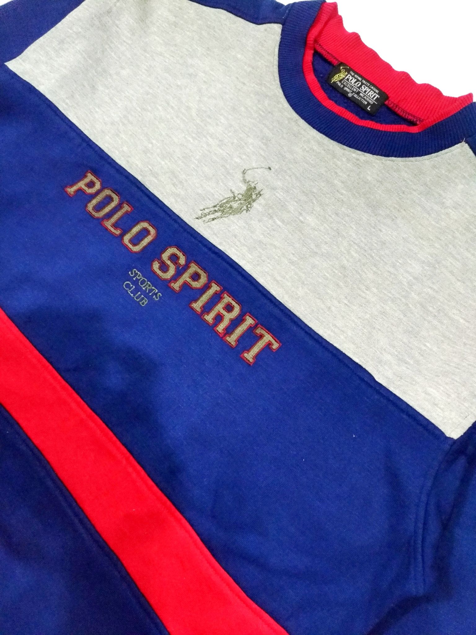 Designer × Japanese Brand × Vintage RARE! VTG POLO SPIRIT BIG LOGO SPELL OUT SWEATSHIRT Size US L / EU 52-54 / 3 - 4 Thumbnail