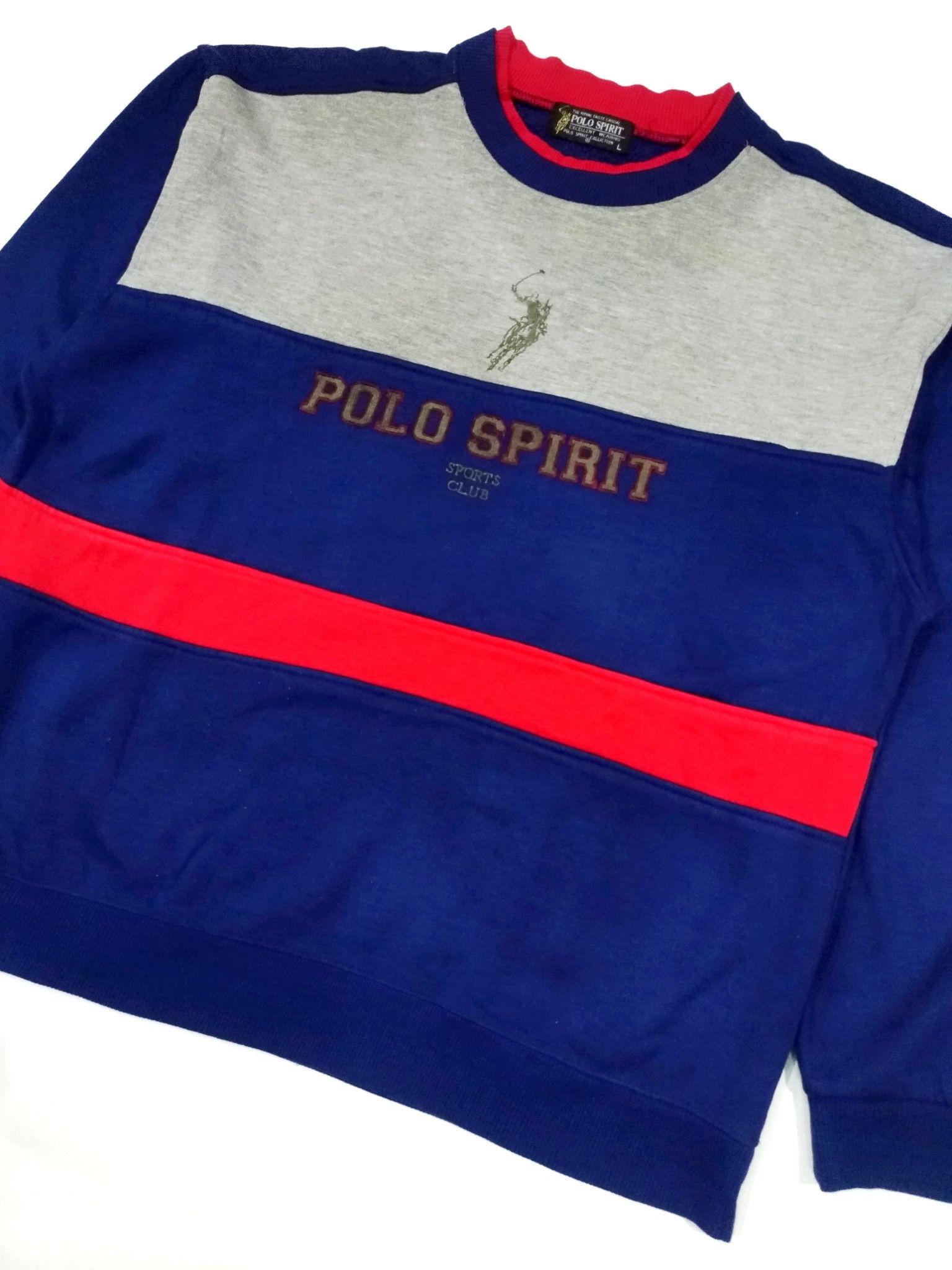 Designer × Japanese Brand × Vintage RARE! VTG POLO SPIRIT BIG LOGO SPELL OUT SWEATSHIRT Size US L / EU 52-54 / 3 - 2 Thumbnail