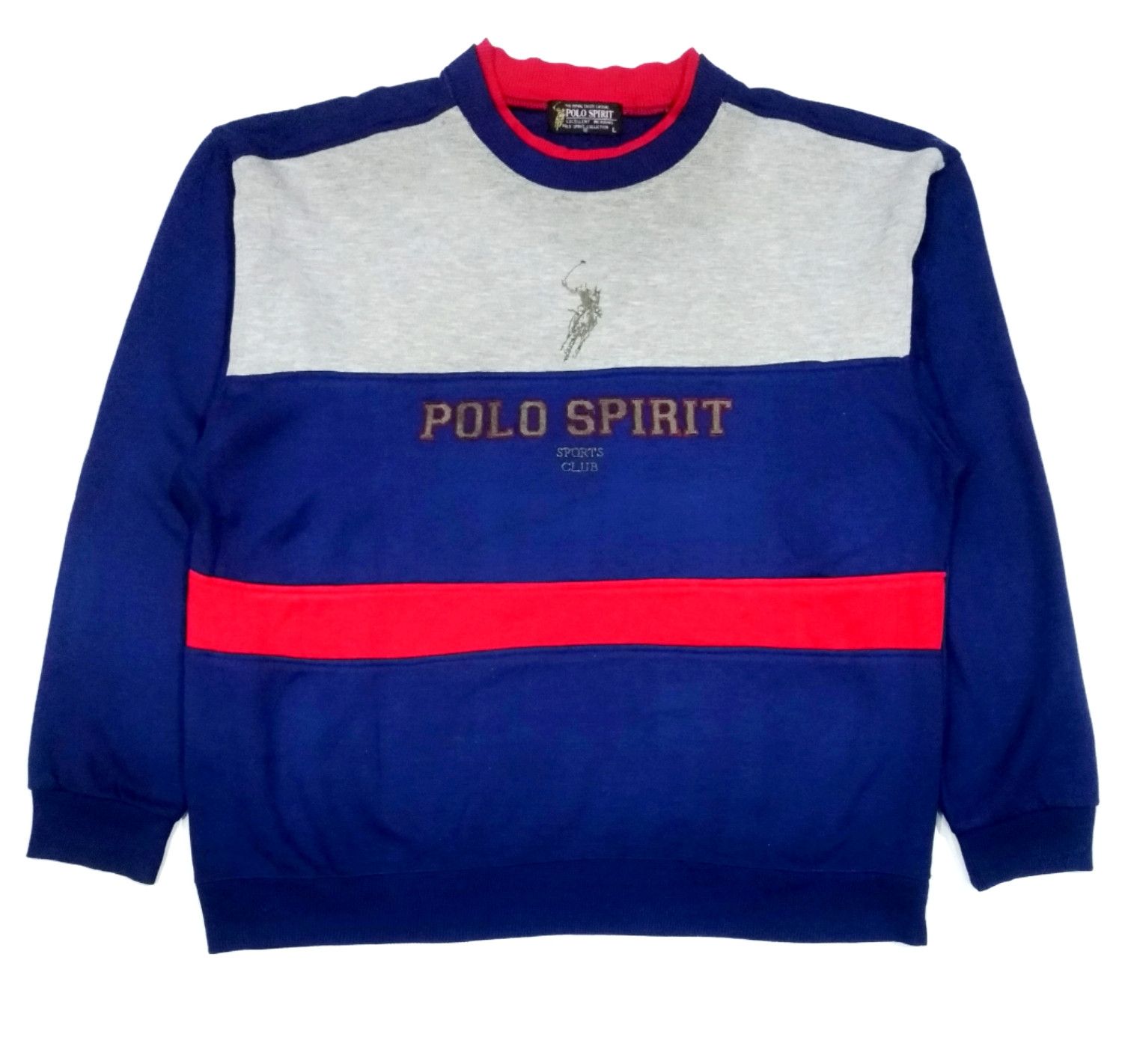 Designer × Japanese Brand × Vintage RARE! VTG POLO SPIRIT BIG LOGO SPELL OUT SWEATSHIRT Size US L / EU 52-54 / 3 - 1 Thumbnail