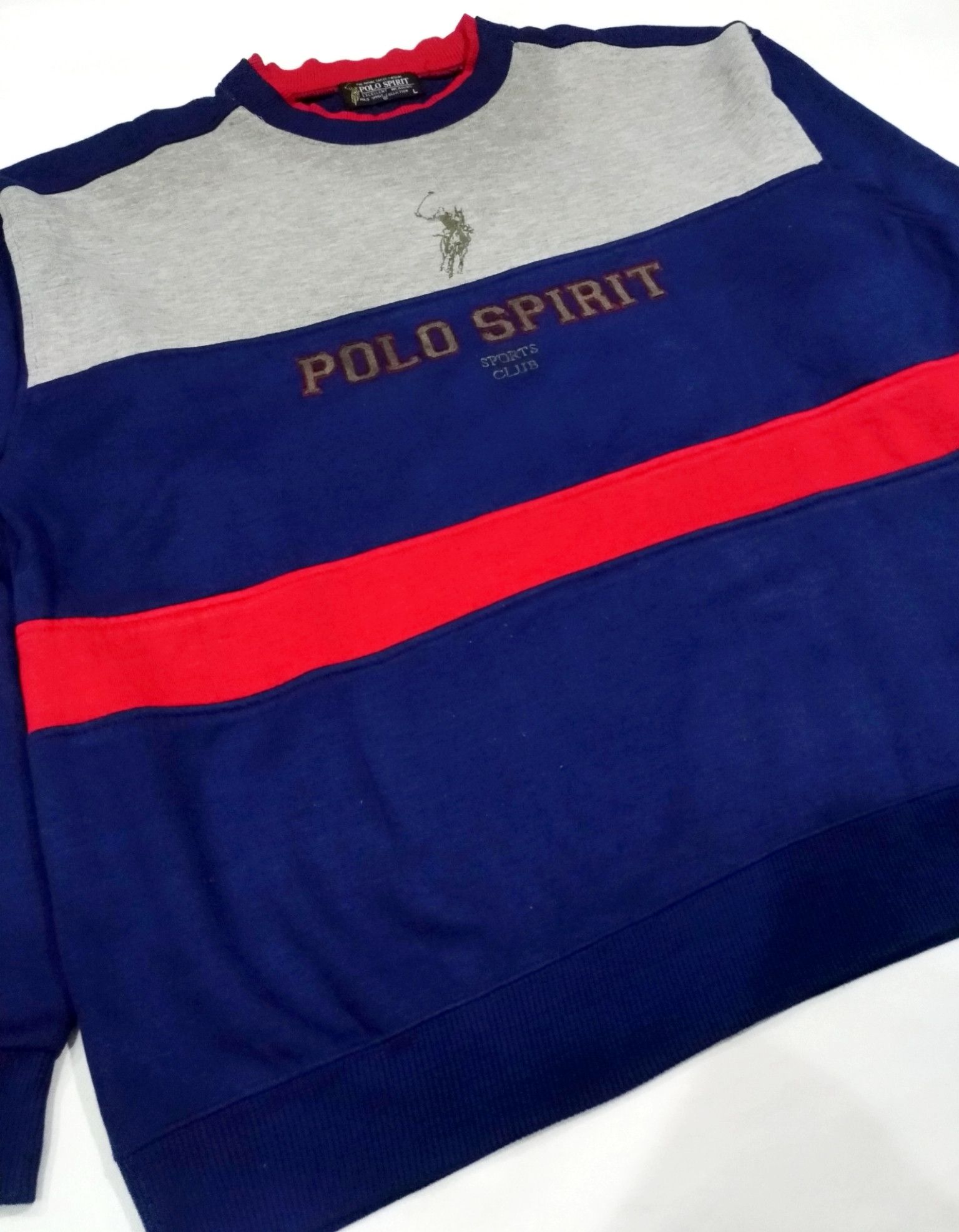 Designer × Japanese Brand × Vintage RARE! VTG POLO SPIRIT BIG LOGO SPELL OUT SWEATSHIRT Size US L / EU 52-54 / 3 - 3 Thumbnail
