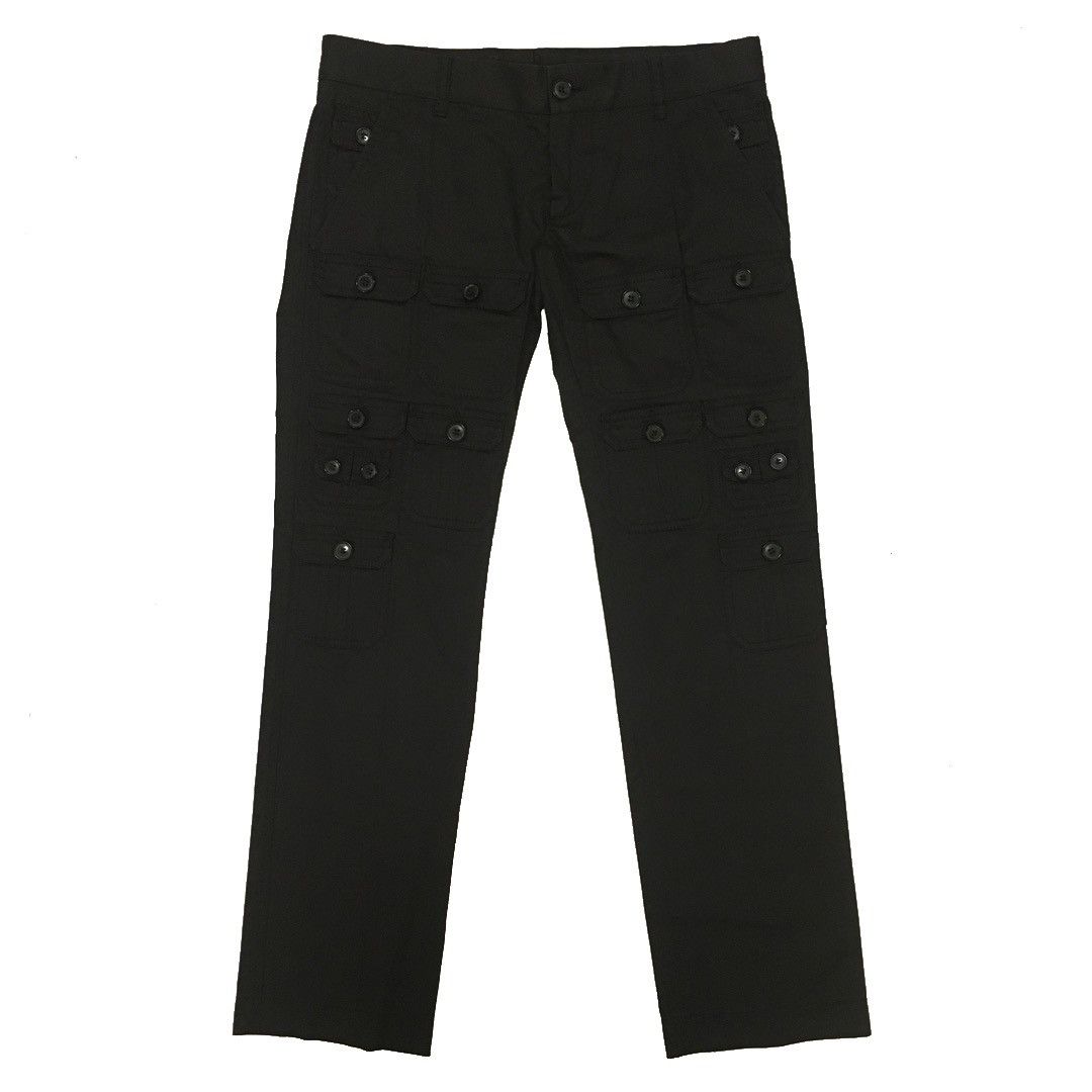 image of Dolce Gabbana 08Ss Multi Pocket Silk Blend Cargo Pants in Black, Men's (Size 30)