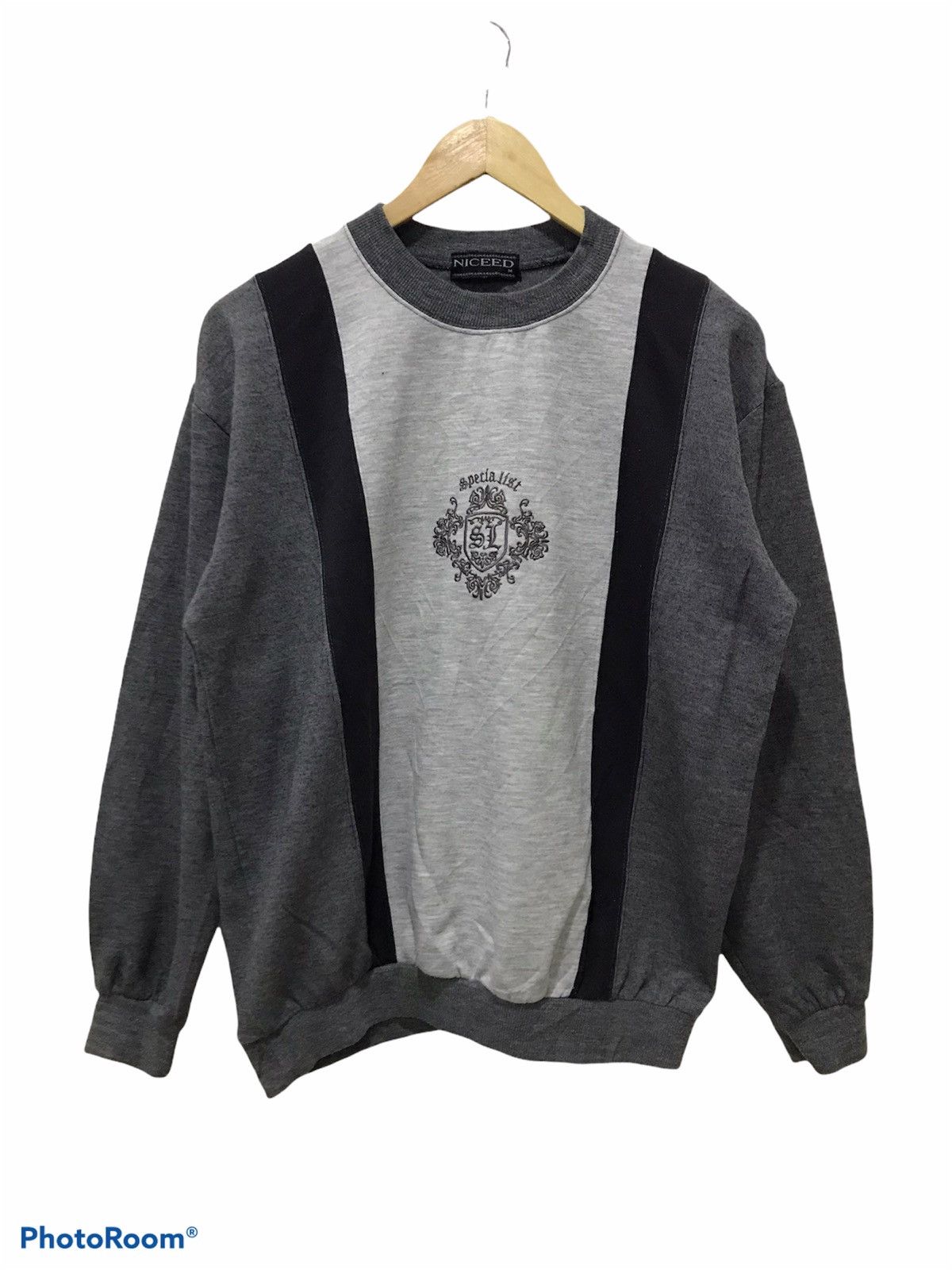 Japanese Brand Niceed chest Embroidery 3tones color Sweatshirt Size US M / EU 48-50 / 2 - 1 Thumbnail