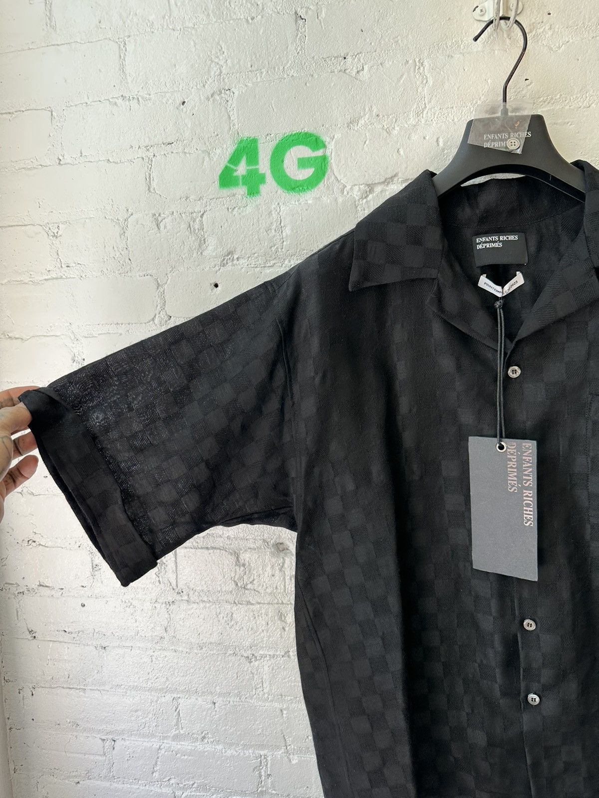 Enfants Riches Deprimes ERD BLACK SILK CHECKERED SUMMER VACATION SHIRT 4Gseller Size US XL / EU 56 / 4 - 2 Thumbnail