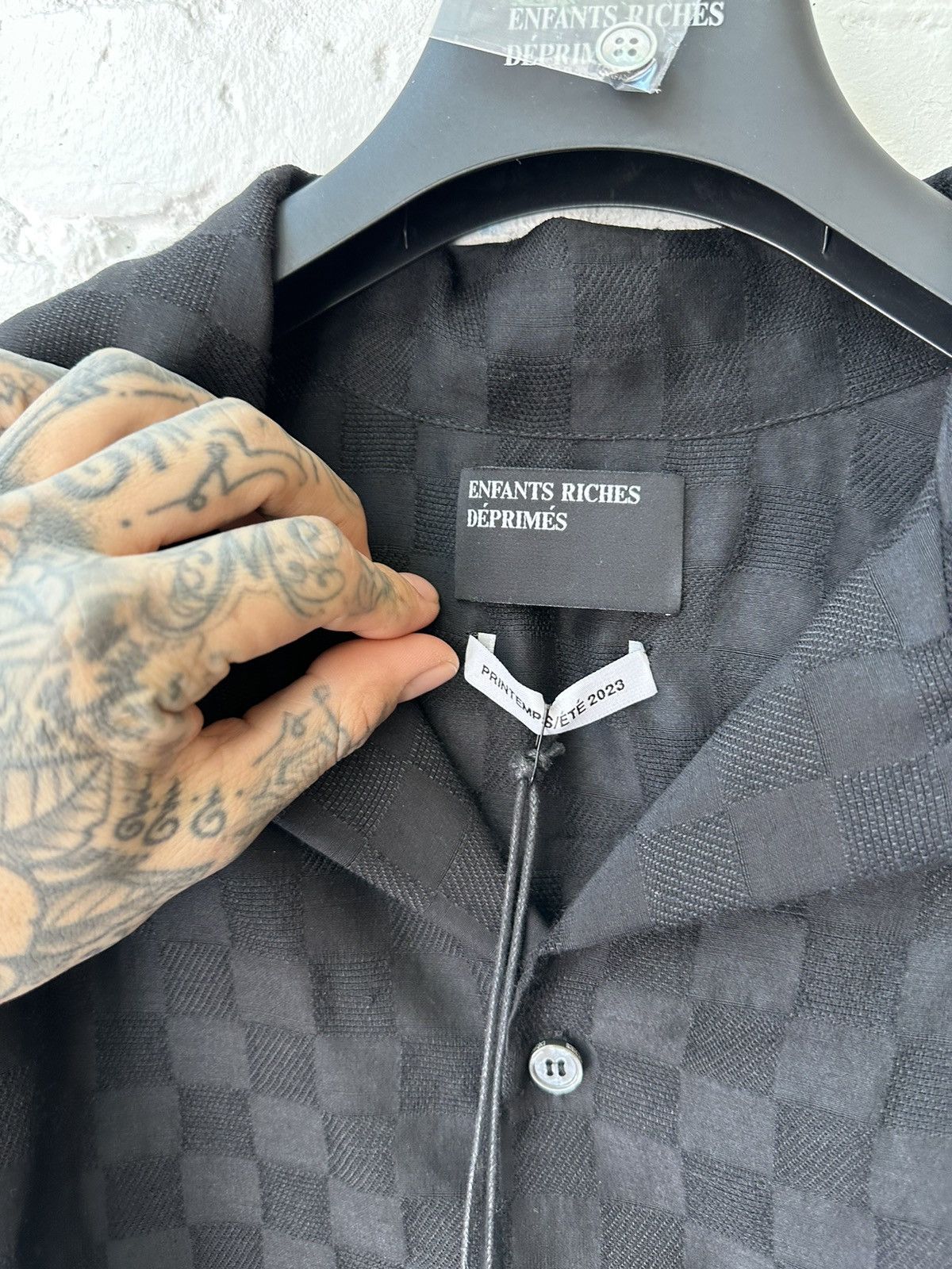 Enfants Riches Deprimes ERD BLACK SILK CHECKERED SUMMER VACATION SHIRT 4Gseller Size US XL / EU 56 / 4 - 5 Thumbnail