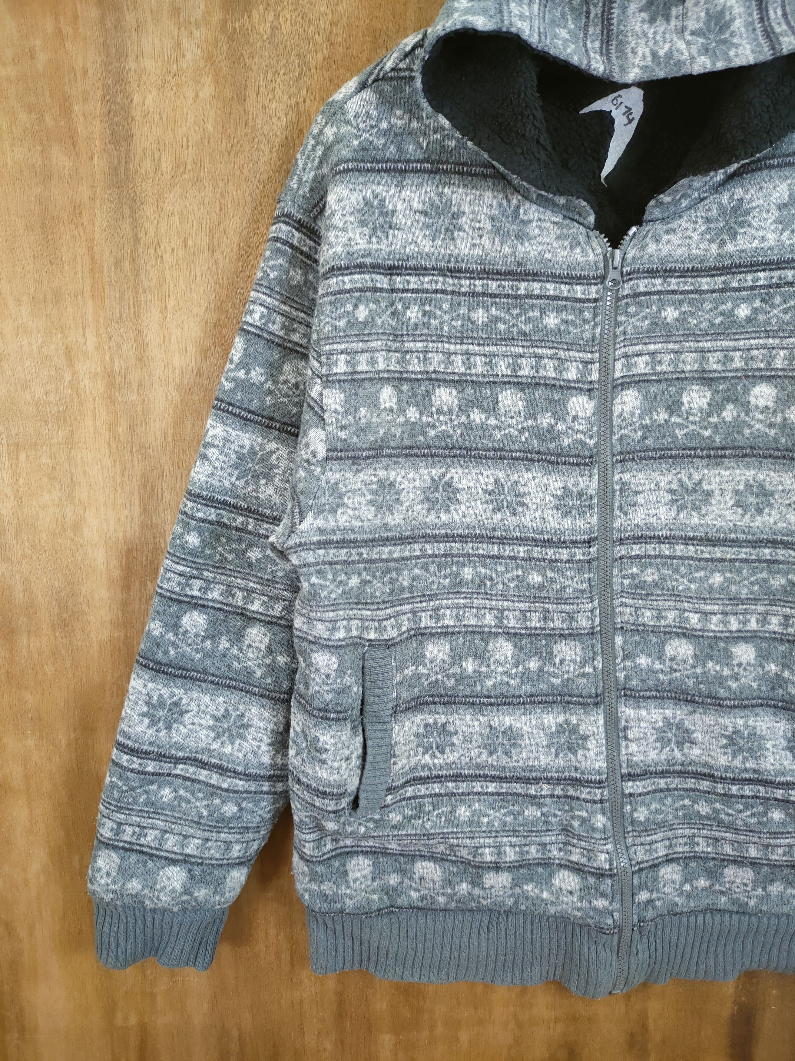 Japanese Brand Time Step full print skulls japan hoodie sweater #6174 Size US L / EU 52-54 / 3 - 2 Thumbnail