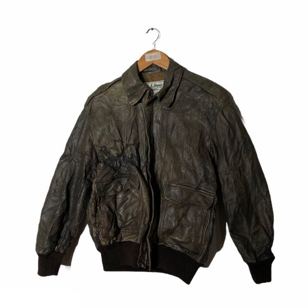 Vintage VINTAGE 80's L.L.BEAN LEATHER JACKET BOMBER JACKET | Grailed