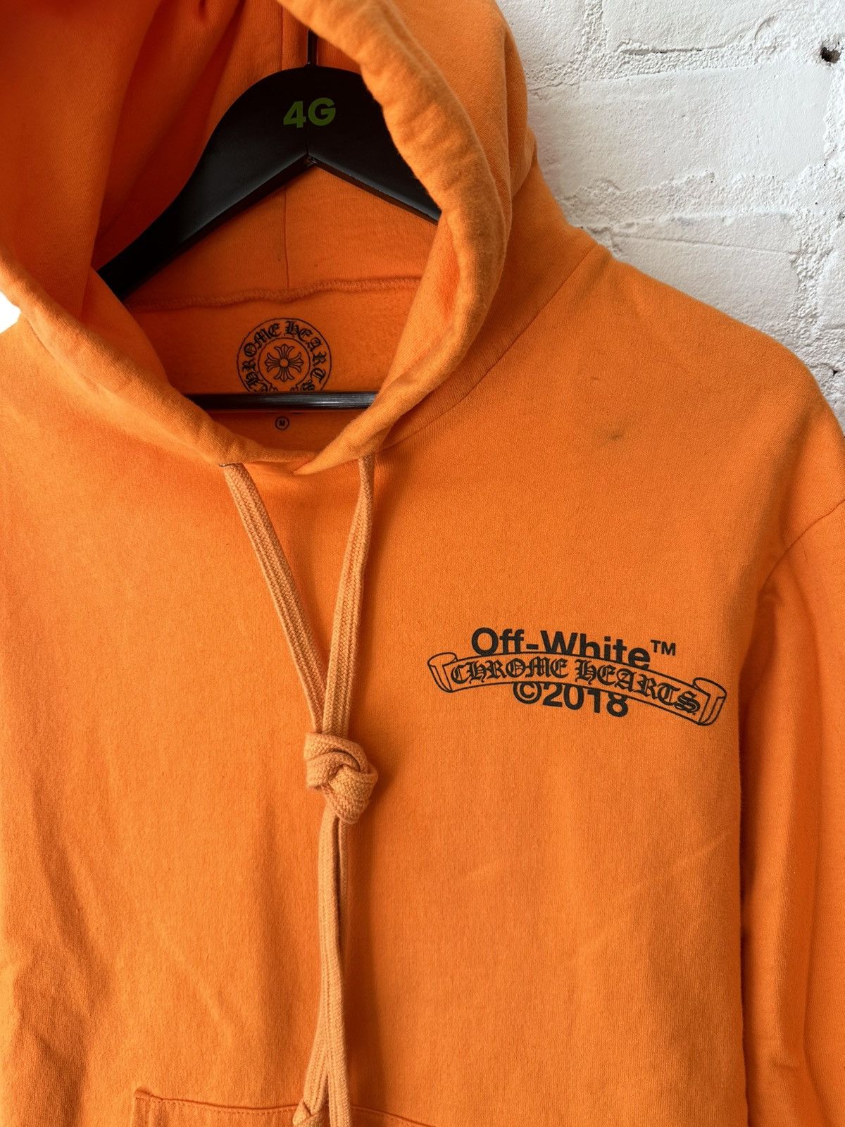 Chrome Hearts × Off-White Chrome Hearts Virgil Off White Orange Limited Hoodie Size US M / EU 48-50 / 2 - 2 Thumbnail