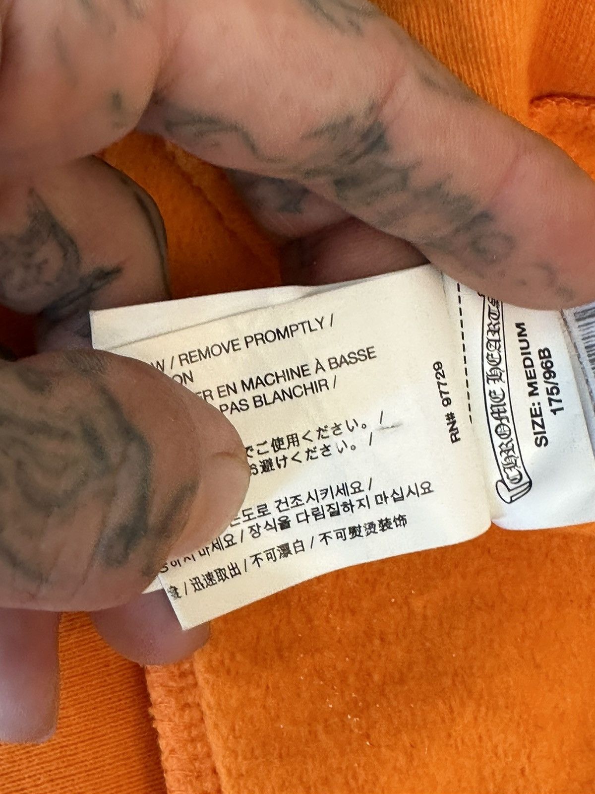 Chrome Hearts × Off-White Chrome Hearts Virgil Off White Orange Limited Hoodie Size US M / EU 48-50 / 2 - 10 Thumbnail