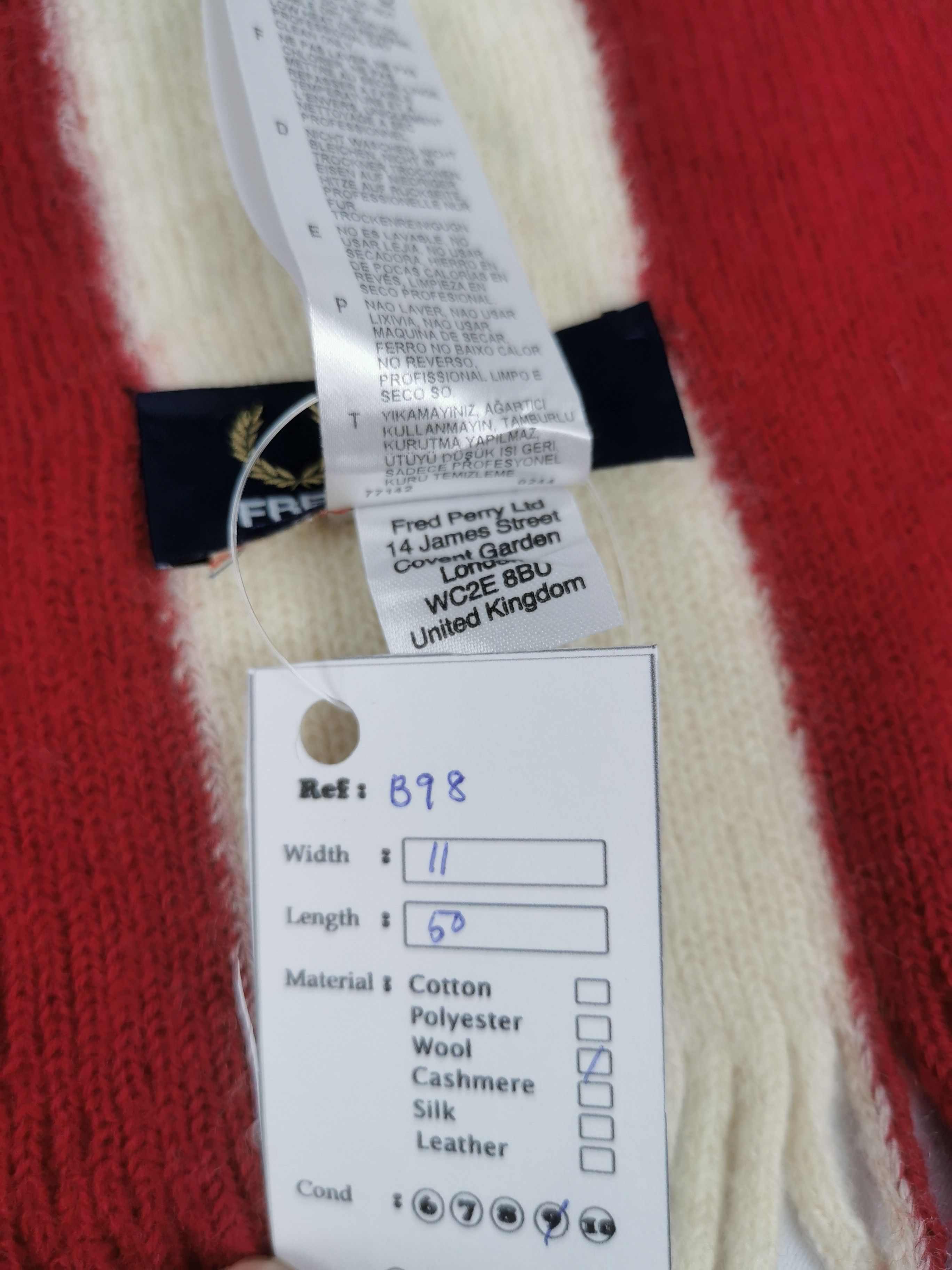 Fred Perry × Vintage Fred Perry scarf muffler lambswool Size ONE SIZE - 5 Thumbnail