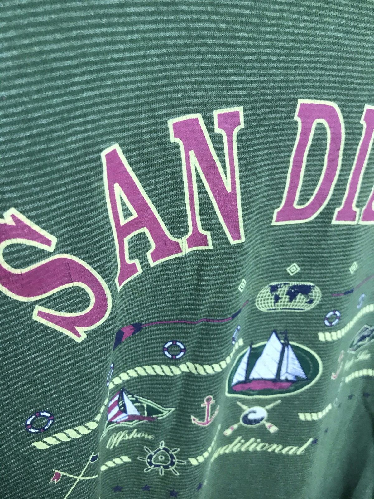 Vintage Vintage San Diego striped single stitch t-shirt Size US L / EU 52-54 / 3 - 3 Thumbnail