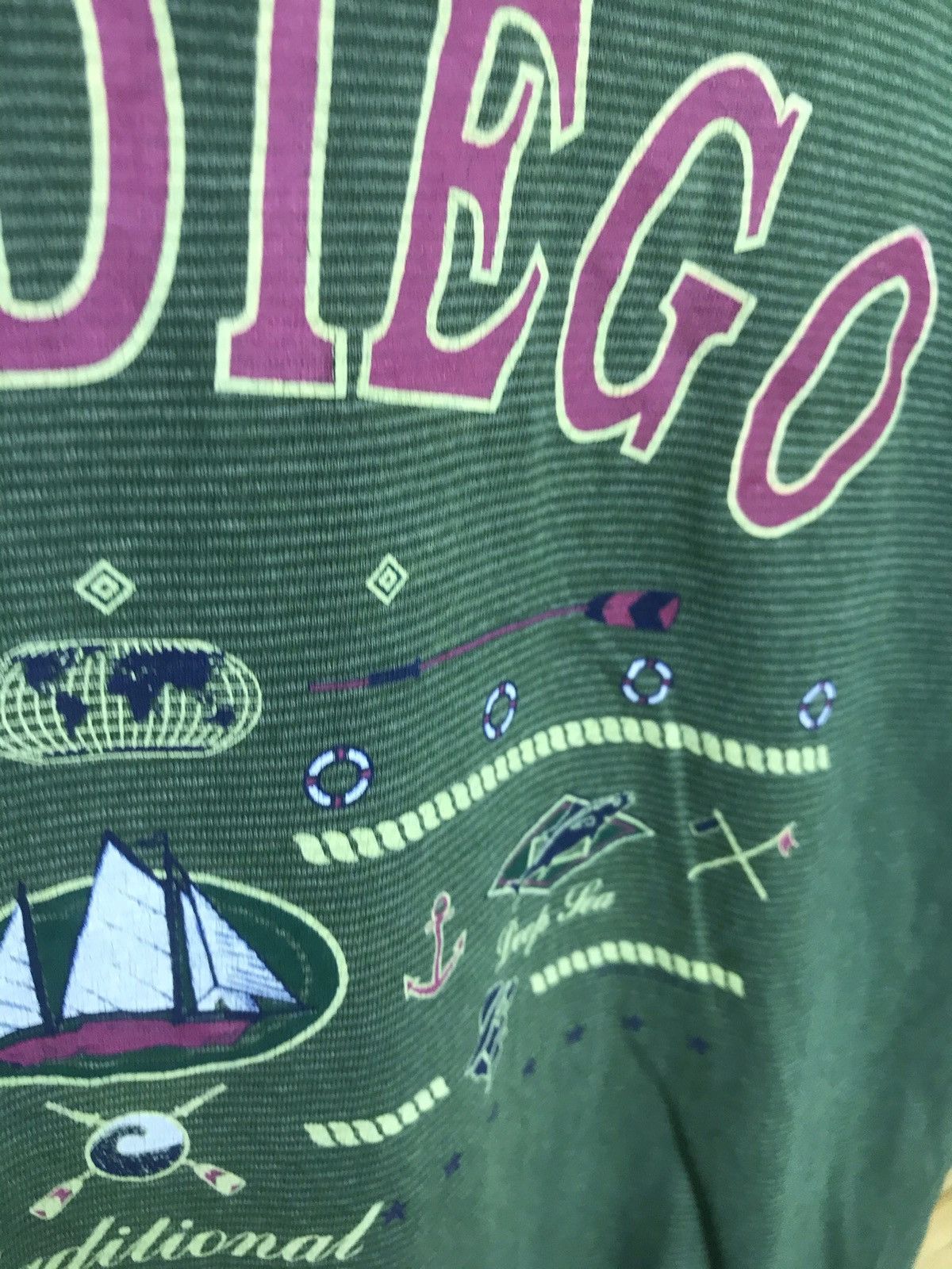 Vintage Vintage San Diego striped single stitch t-shirt Size US L / EU 52-54 / 3 - 5 Thumbnail