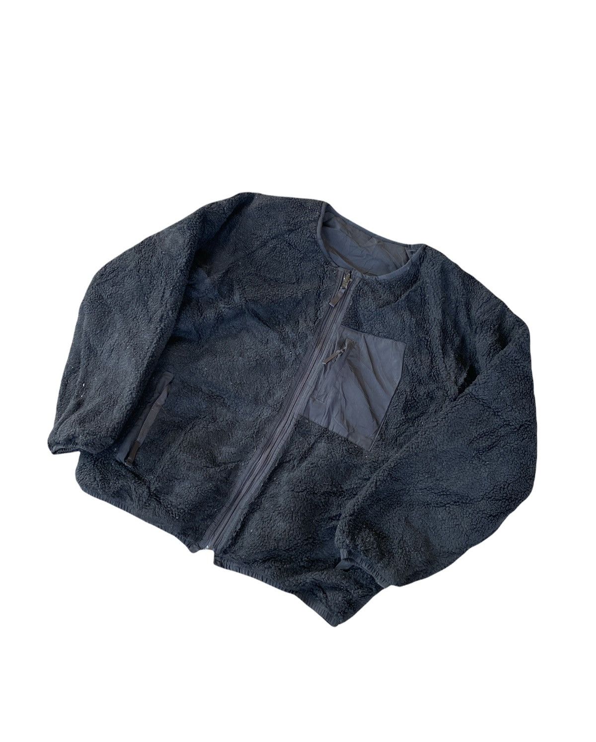 Japanese Brand Reversible Retro Fleece Jacket Deep Pile Cardigan Size US L / EU 52-54 / 3 - 1 Thumbnail