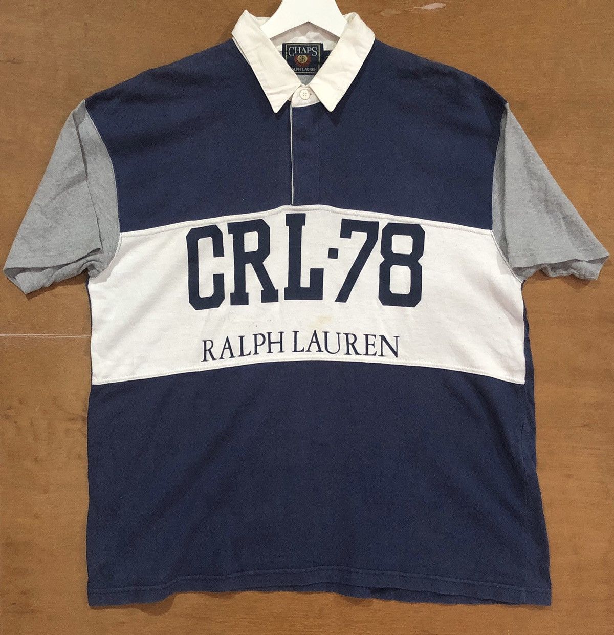 image of Chaps Ralph Lauren Vintage 90's Champs Ralph Laurent Print Polo Shirt, Men's (Size XL)