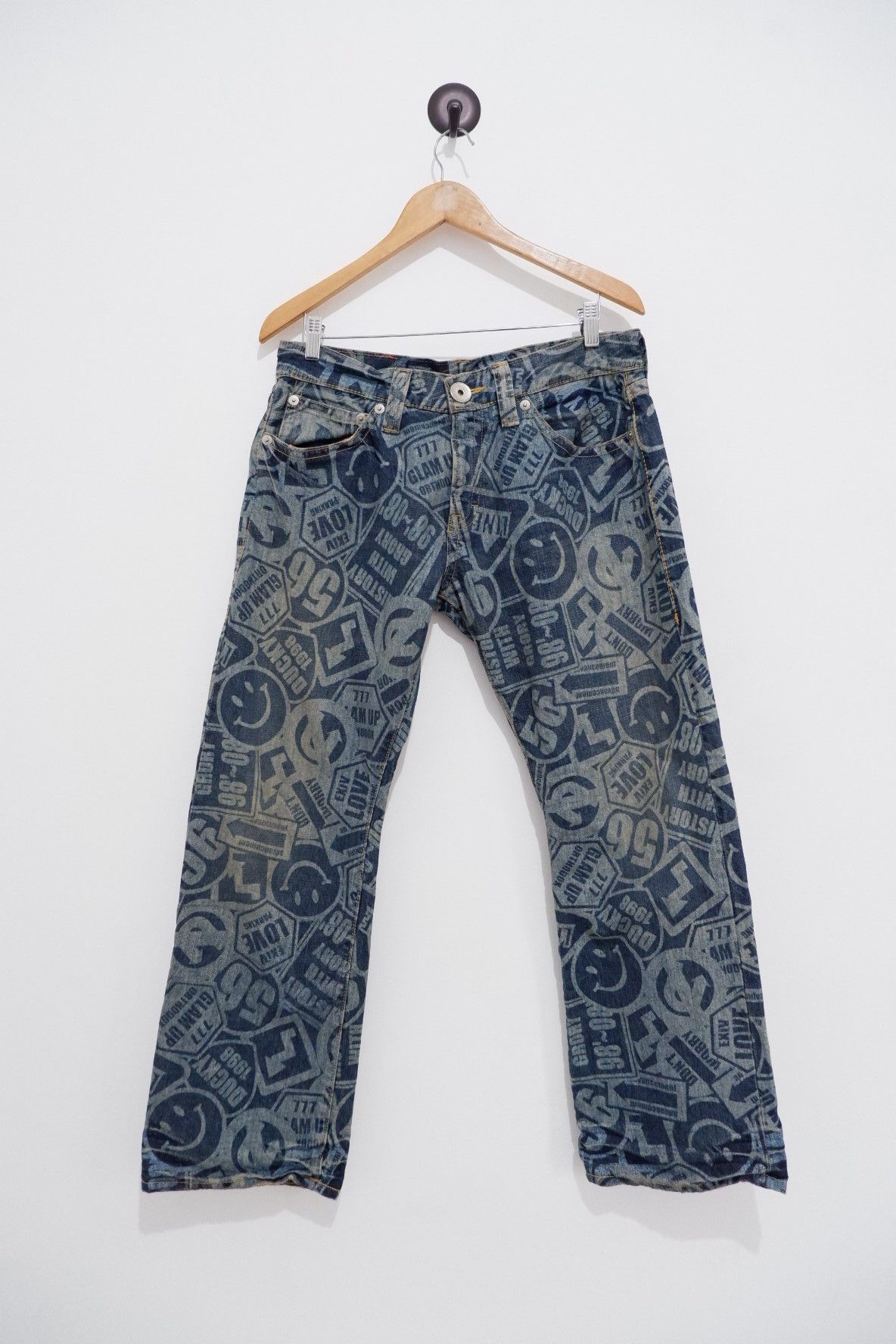Hysteric Glamour Vintage Co & Lu Printed Smile Jeans Size US 34 / EU 50 - 1 Thumbnail