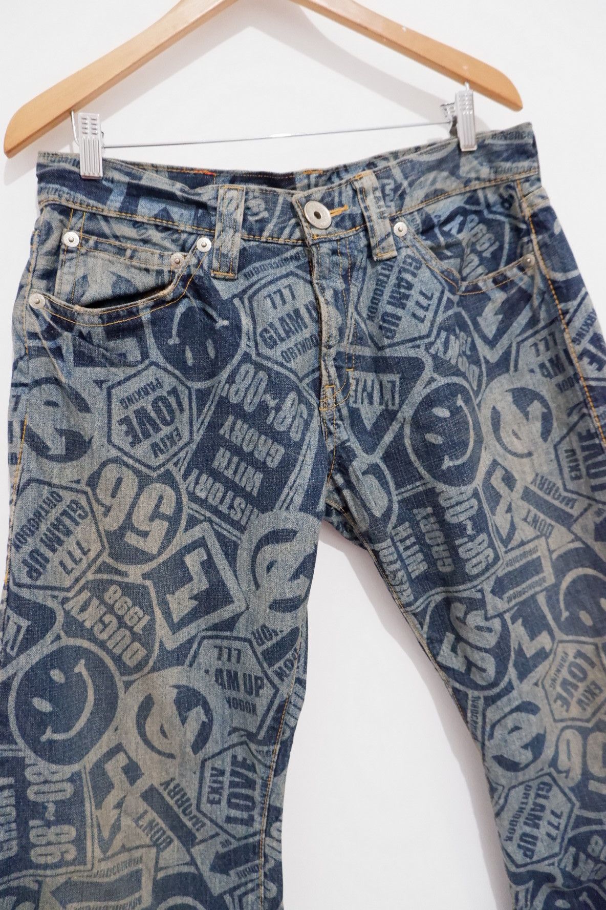 Hysteric Glamour Vintage Co & Lu Printed Smile Jeans Size US 34 / EU 50 - 3 Thumbnail