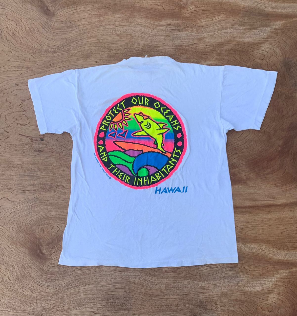 image of Hawaiian Shirt x Made In USA Vintage Tee D 40 Hawaii in White, Men's (Size Large)