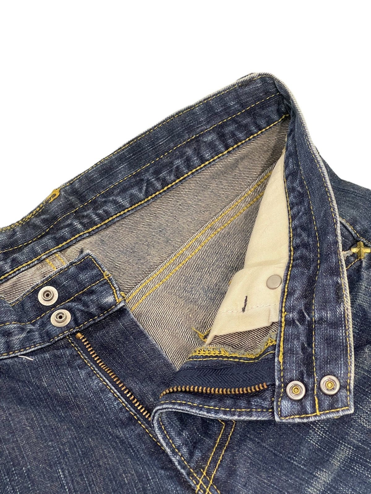 Japanese Brand Flare Jeans Lee Whiskered Boot Cut Denim 7🟦 Size US 31 - 13 Thumbnail