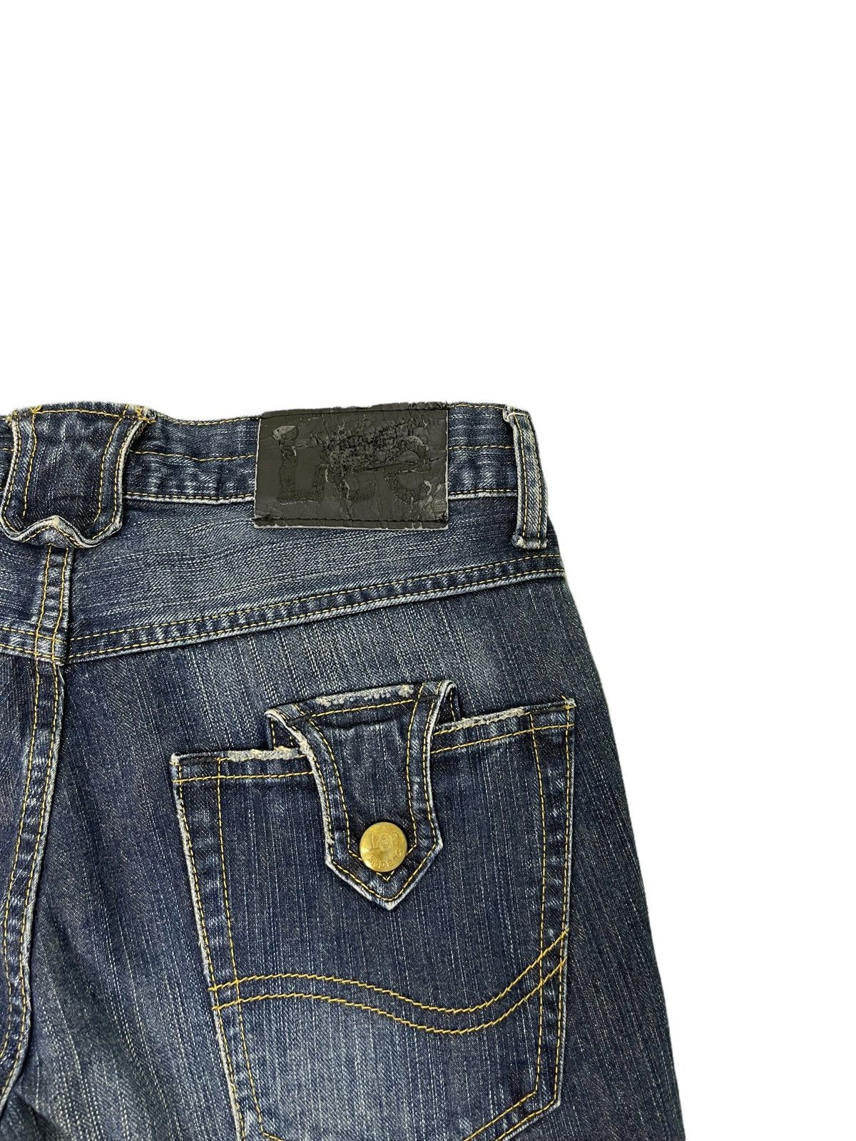 Japanese Brand Flare Jeans Lee Whiskered Boot Cut Denim 7🟦 Size US 31 - 5 Thumbnail