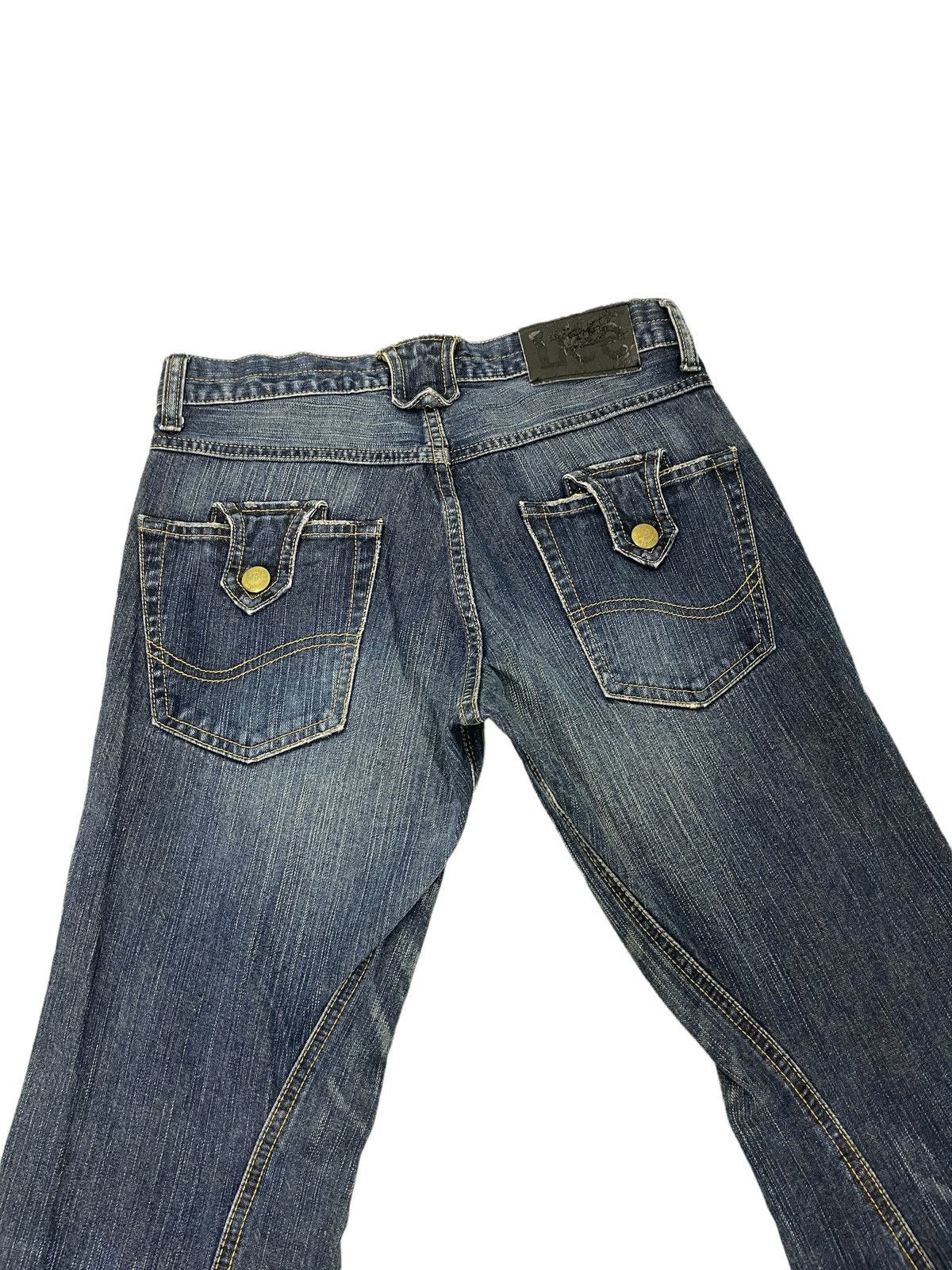 Japanese Brand Flare Jeans Lee Whiskered Boot Cut Denim 7🟦 Size US 31 - 2 Thumbnail