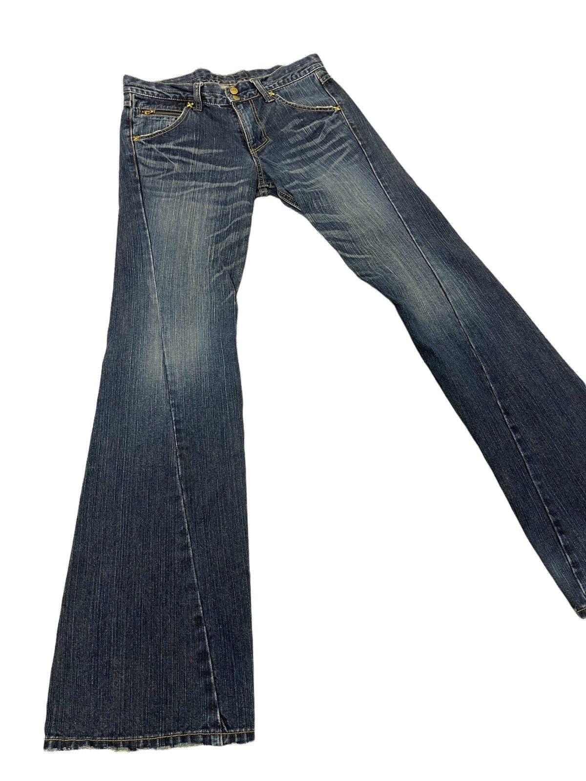 Japanese Brand Flare Jeans Lee Whiskered Boot Cut Denim 7🟦 Size US 31 - 7 Thumbnail