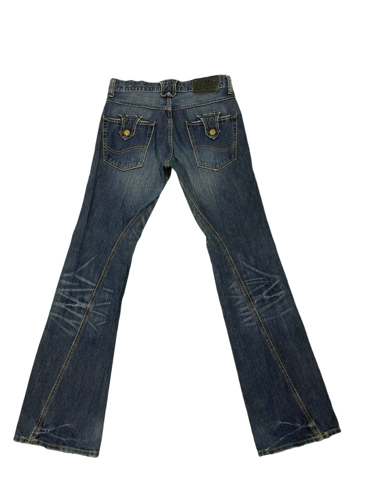 Japanese Brand Flare Jeans Lee Whiskered Boot Cut Denim 7🟦 Size US 31 - 1 Thumbnail
