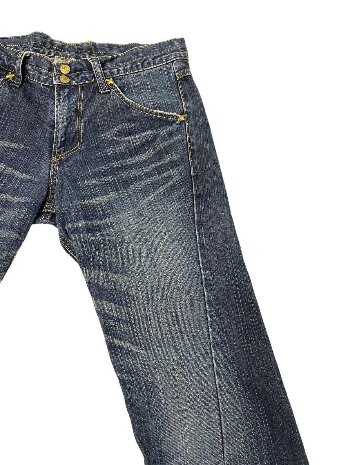 Japanese Brand Flare Jeans Lee Whiskered Boot Cut Denim 7🟦 Size US 31 - 10 Thumbnail