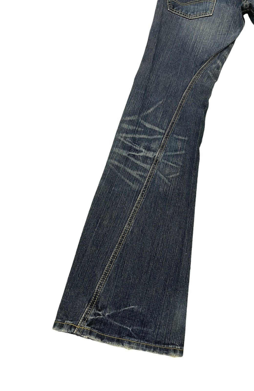 Japanese Brand Flare Jeans Lee Whiskered Boot Cut Denim 7🟦 Size US 31 - 3 Thumbnail