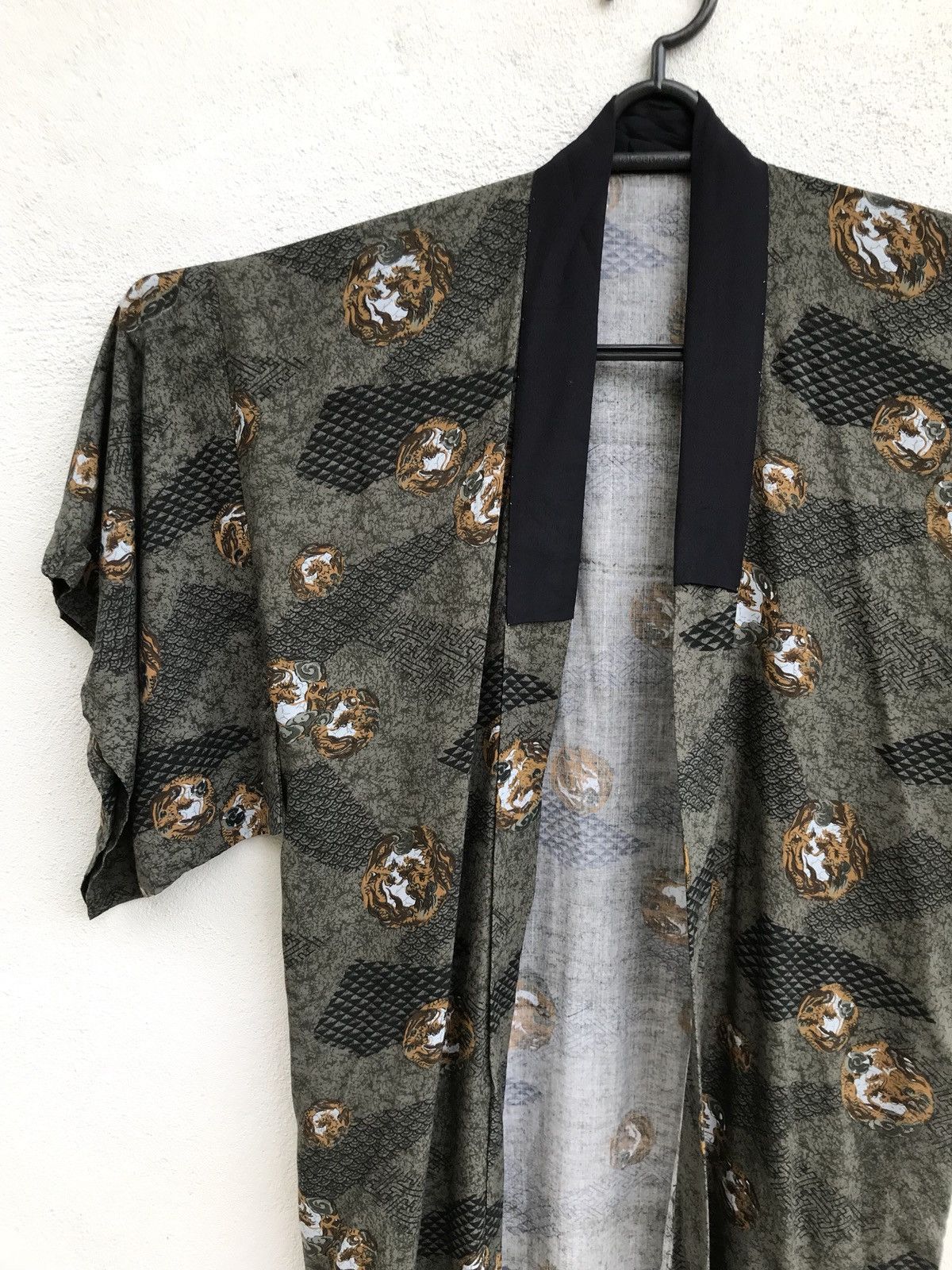 Japanese Brand Vintage Handmade Kimono Noragi Fighting Dragon Size US L / EU 52-54 / 3 - 3 Thumbnail