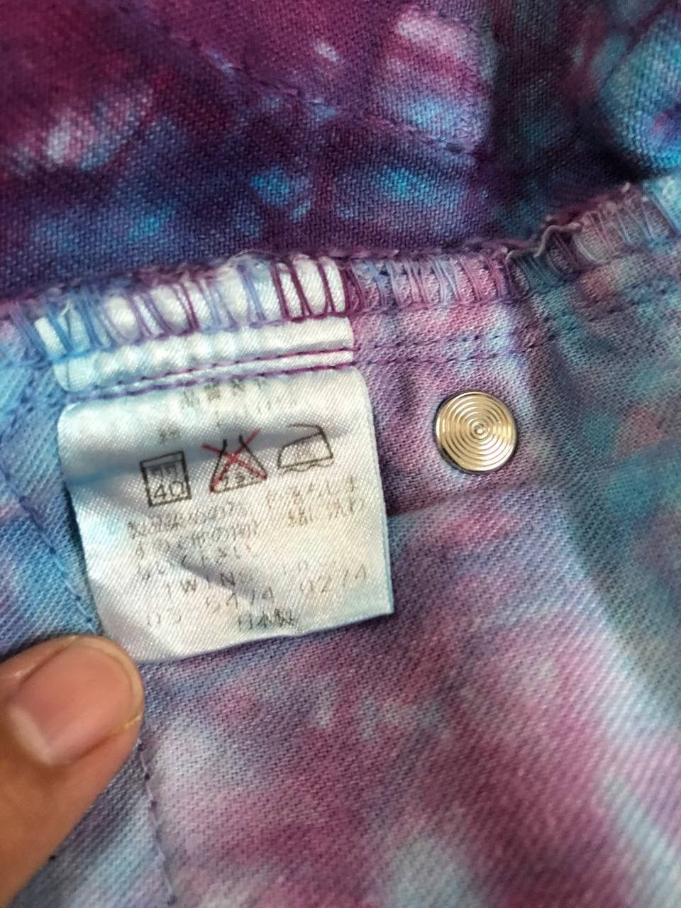 Japanese Brand Acoustic Japan Bleach Tie Dye Marble Design Jeans Size US 26 / EU 42 - 8 Thumbnail