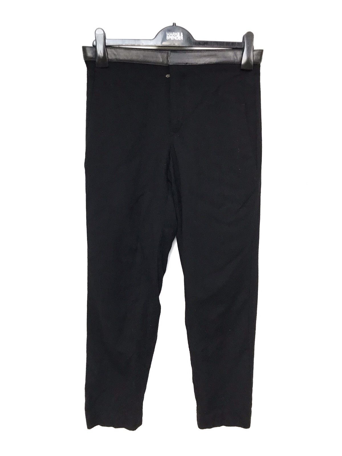 image of Dirk Bikkembergs Leather Waist Trousers Pants in Black, Men's (Size 30)