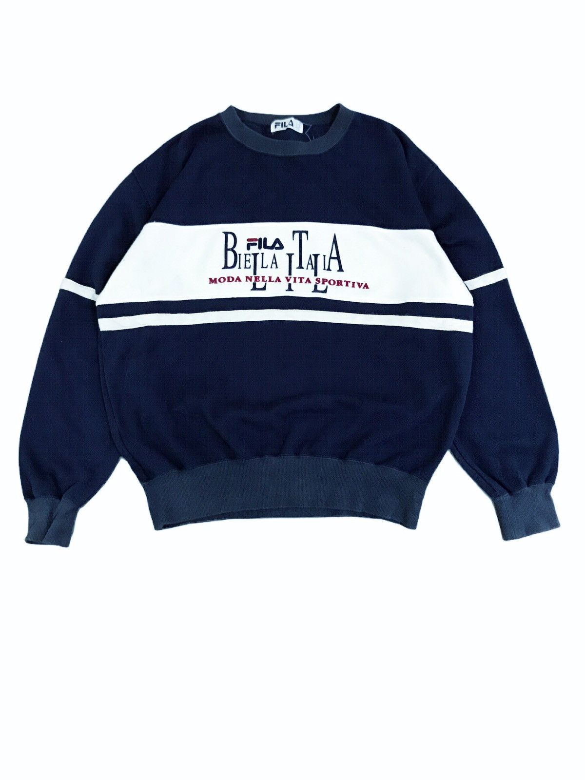 Fila Vintage Fila Biela Italia Sweatshirt Size US S / EU 44-46 / 1 - 1 Thumbnail