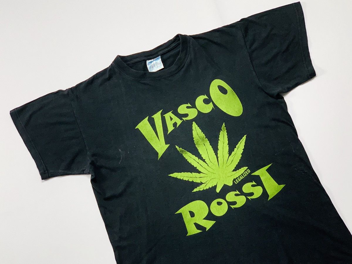 Rap Tees Vintage 90s Vasco Rossi Legalized Weed Marijuana T-Shirt Size US M / EU 48-50 / 2 - 7 Thumbnail