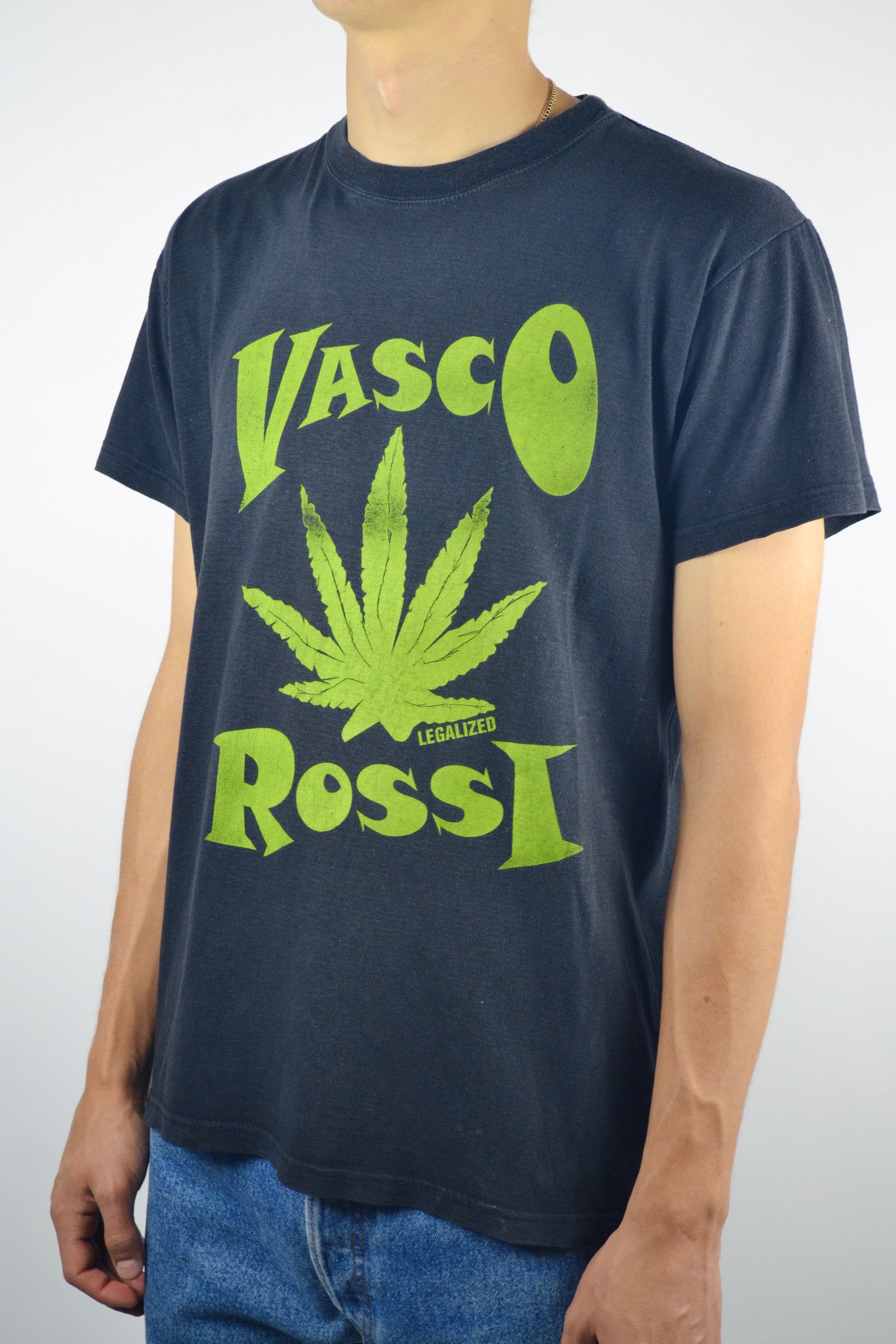 Rap Tees Vintage 90s Vasco Rossi Legalized Weed Marijuana T-Shirt Size US M / EU 48-50 / 2 - 4 Thumbnail