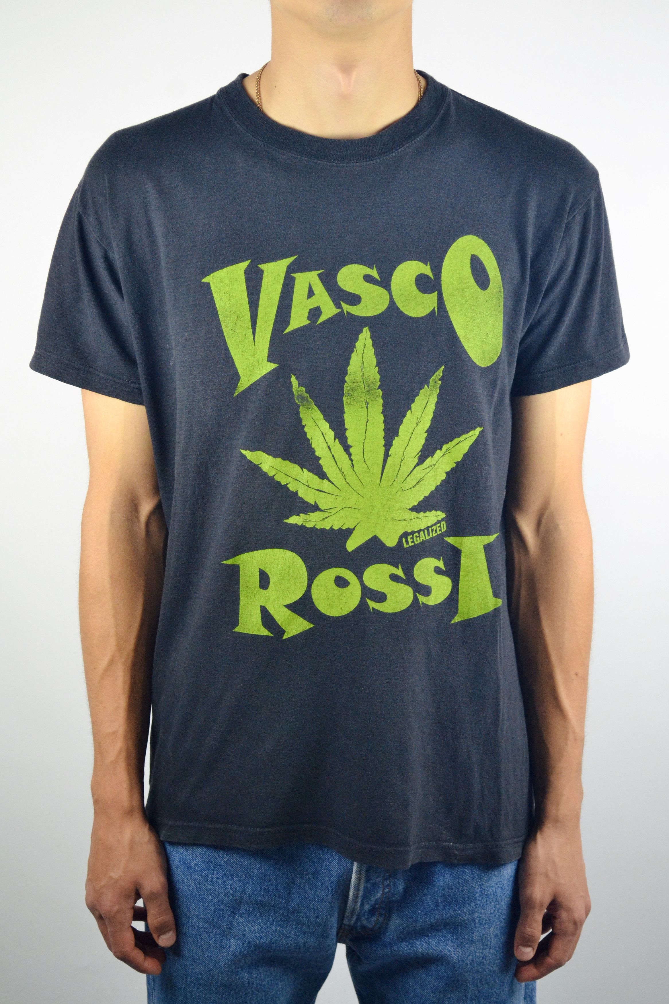 Rap Tees Vintage 90s Vasco Rossi Legalized Weed Marijuana T-Shirt Size US M / EU 48-50 / 2 - 2 Thumbnail