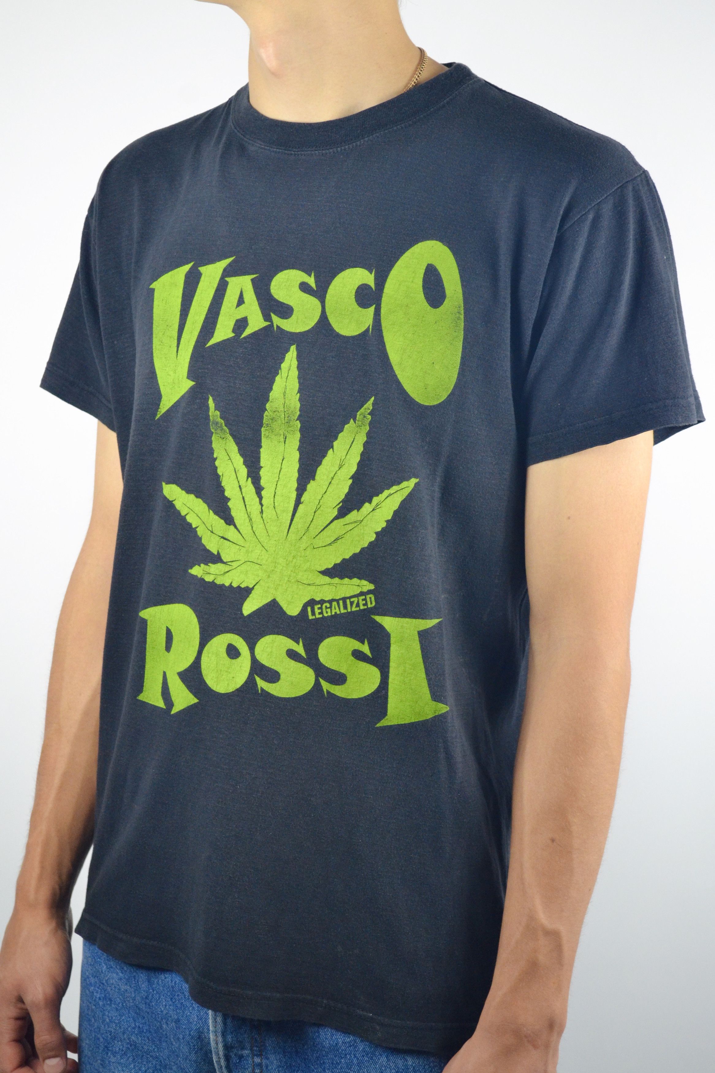 Rap Tees Vintage 90s Vasco Rossi Legalized Weed Marijuana T-Shirt Size US M / EU 48-50 / 2 - 3 Thumbnail