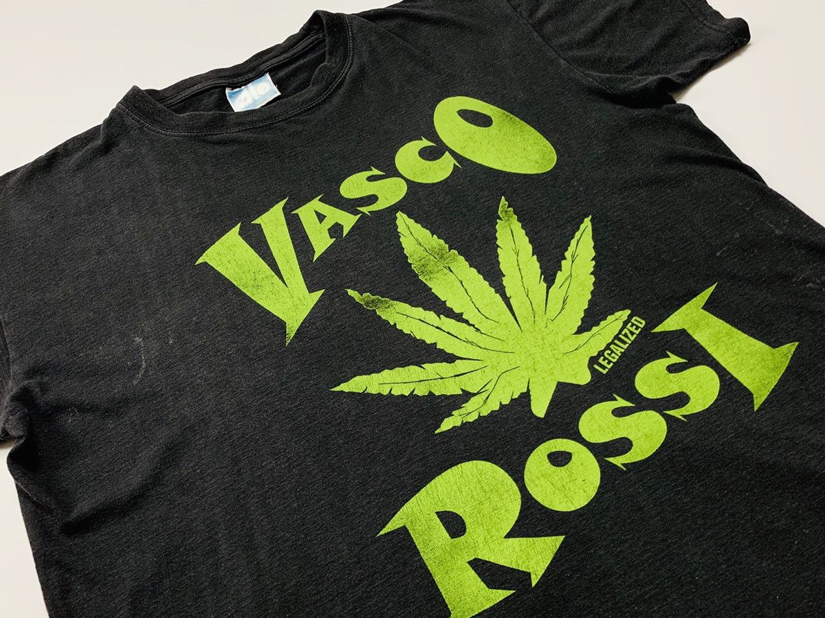 Rap Tees Vintage 90s Vasco Rossi Legalized Weed Marijuana T-Shirt Size US M / EU 48-50 / 2 - 8 Thumbnail