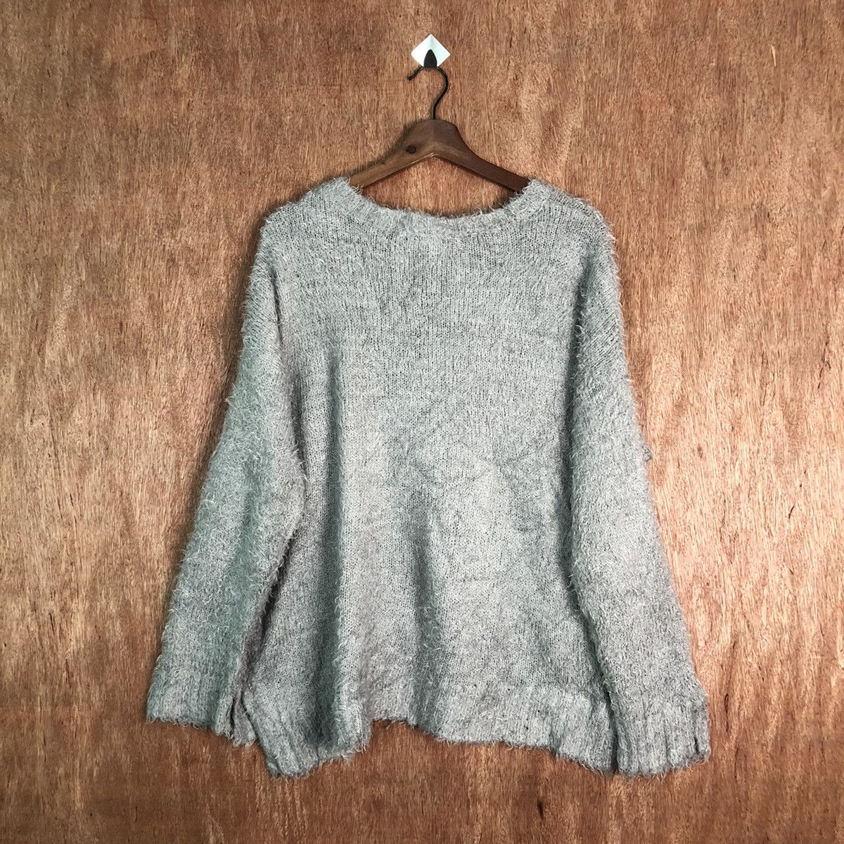City Streets × Homespun Knitwear × Japanese Brand Lespair Grey Shag Shaggy Fur Mohair Knitwear #6545 Size XL / US 12-14 / IT 48-50 - 9 Thumbnail