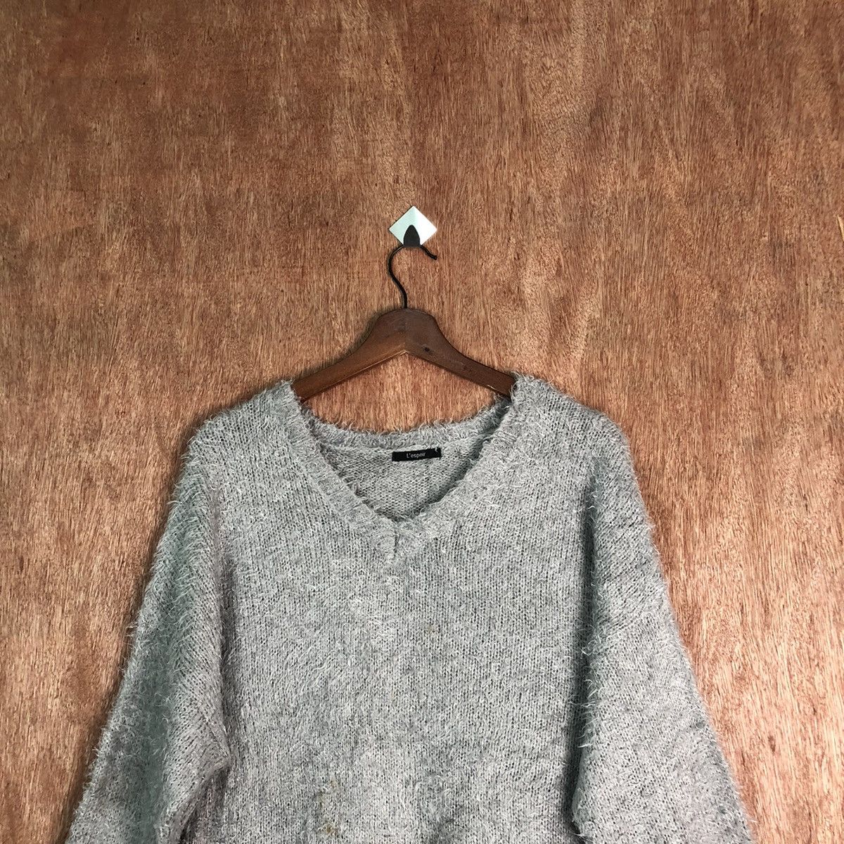 City Streets × Homespun Knitwear × Japanese Brand Lespair Grey Shag Shaggy Fur Mohair Knitwear #6545 Size XL / US 12-14 / IT 48-50 - 2 Thumbnail