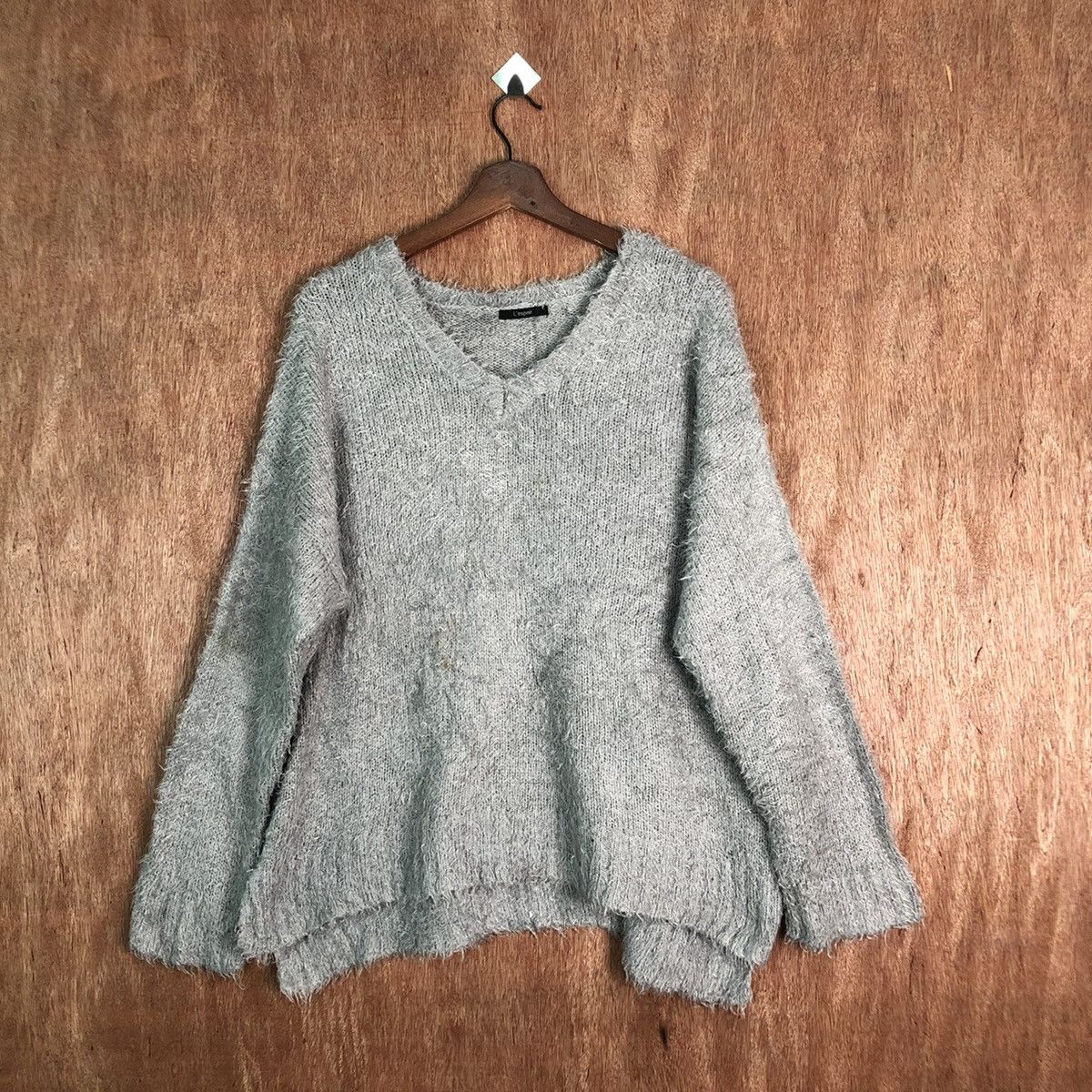 City Streets × Homespun Knitwear × Japanese Brand Lespair Grey Shag Shaggy Fur Mohair Knitwear #6545 Size XL / US 12-14 / IT 48-50 - 1 Thumbnail