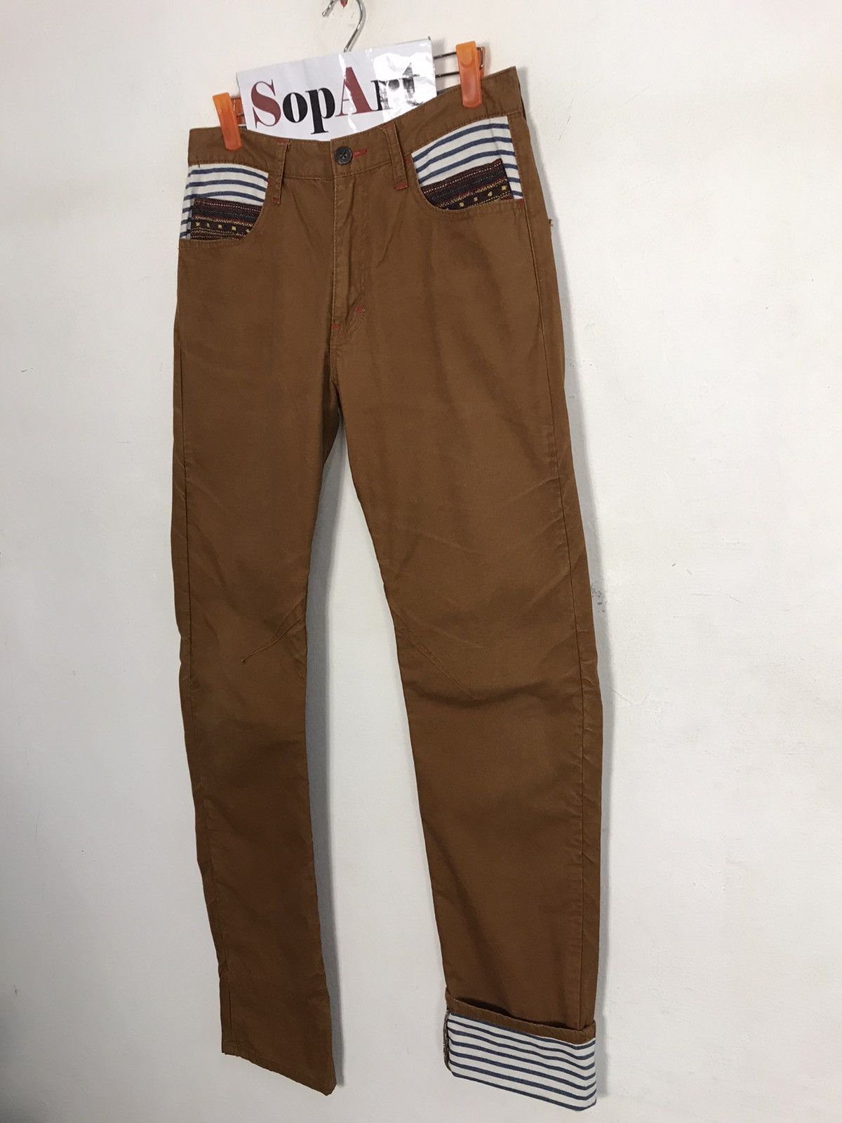 Japanese Brand Vintage Dominate Handcrafted Jeans Design Art Striped Pocket Size US 30 / EU 46 - 4 Thumbnail