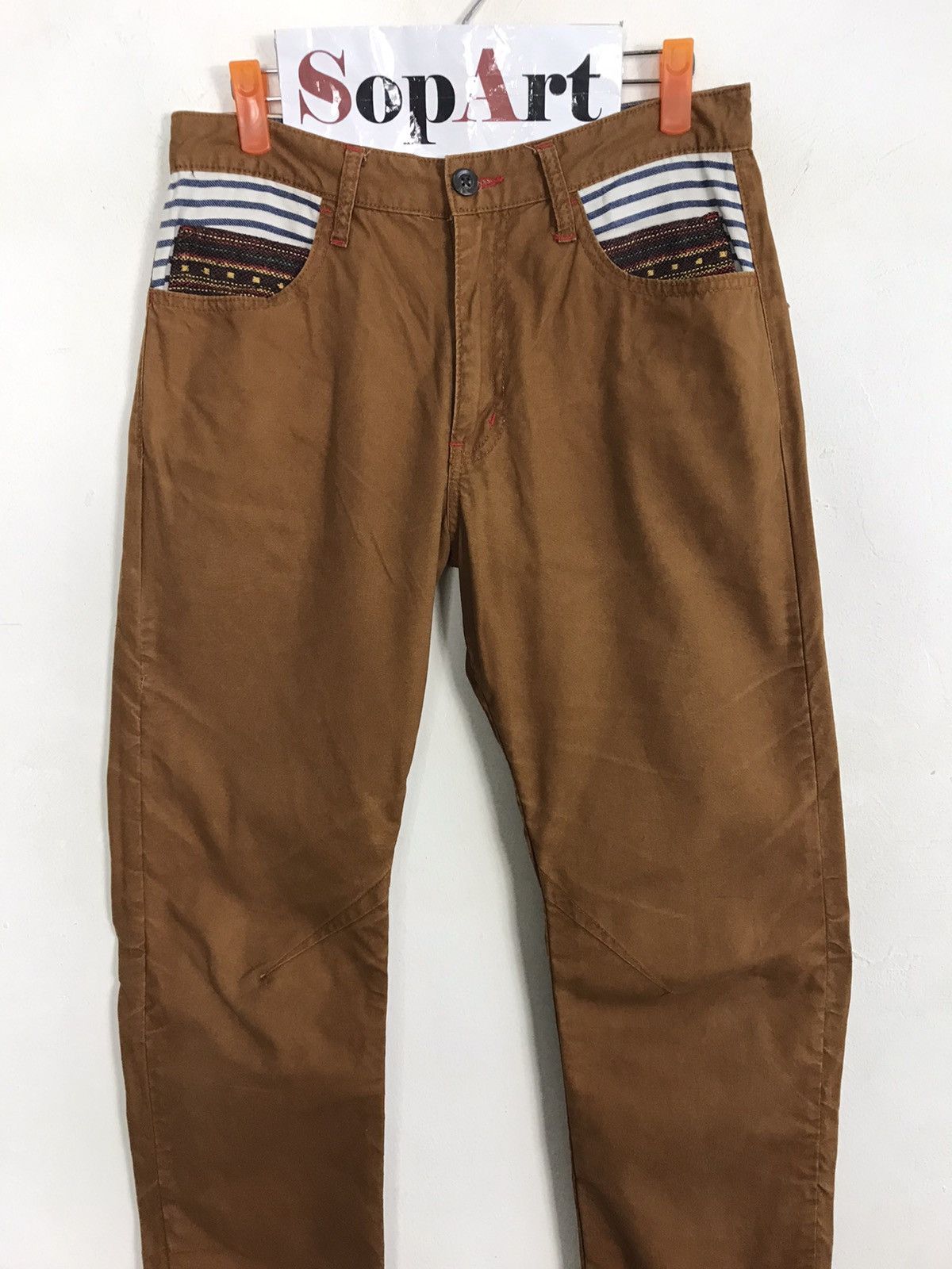 Japanese Brand Vintage Dominate Handcrafted Jeans Design Art Striped Pocket Size US 30 / EU 46 - 3 Thumbnail