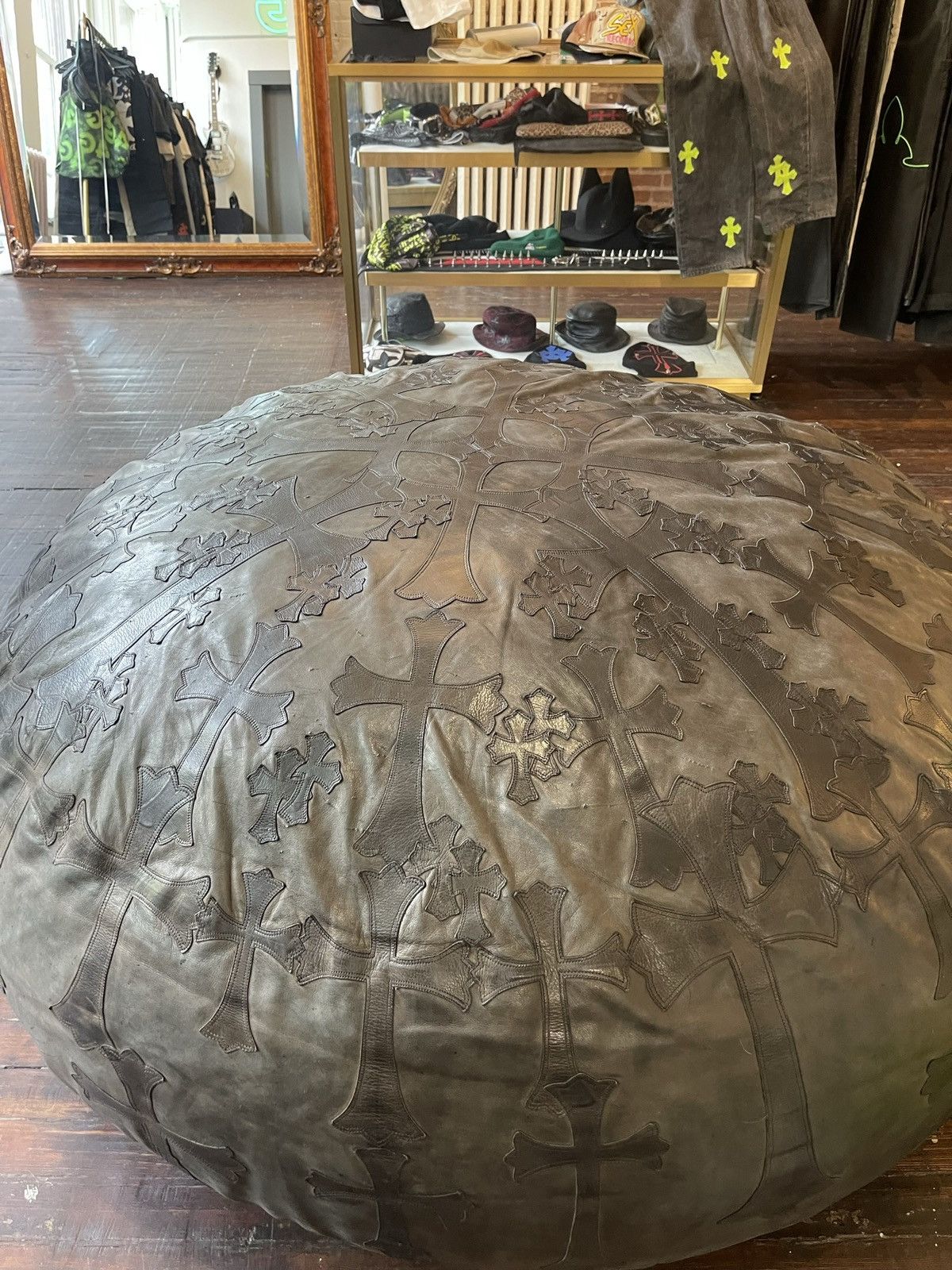CHROME HEARTS XXXL OVERSIZED CHAIR BEANBAG LEATHER CROSS