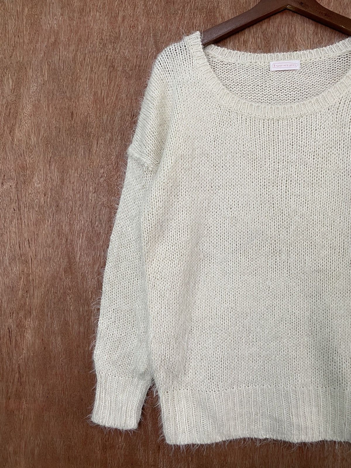 Homespun Knitwear × Japanese Brand E Hyphen World Gallery White Mohair Knit Sweaters #B571 Size US M / EU 48-50 / 2 - 2 Thumbnail